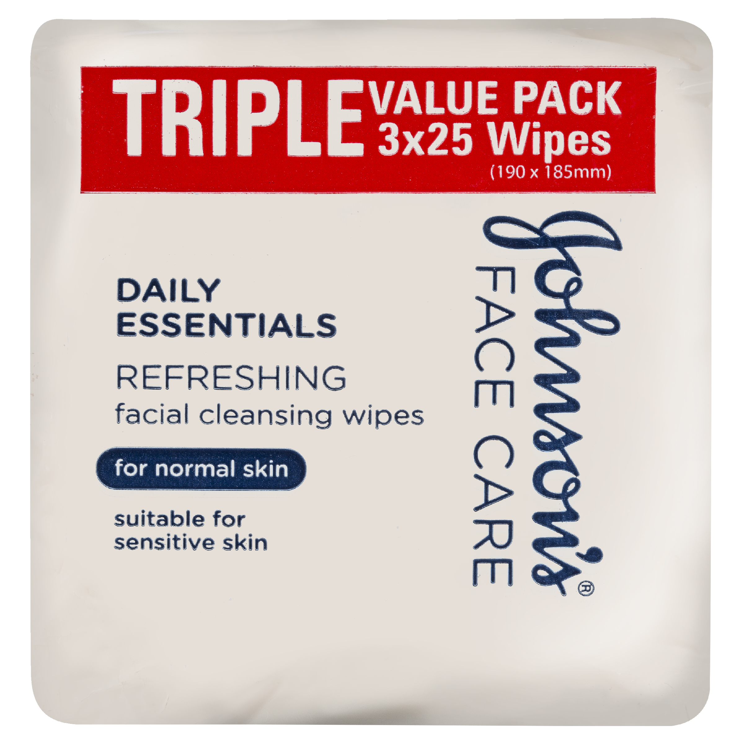 J&J 3 IN 1 NORMAL WIPES 3 X 25 PACK - Image 2