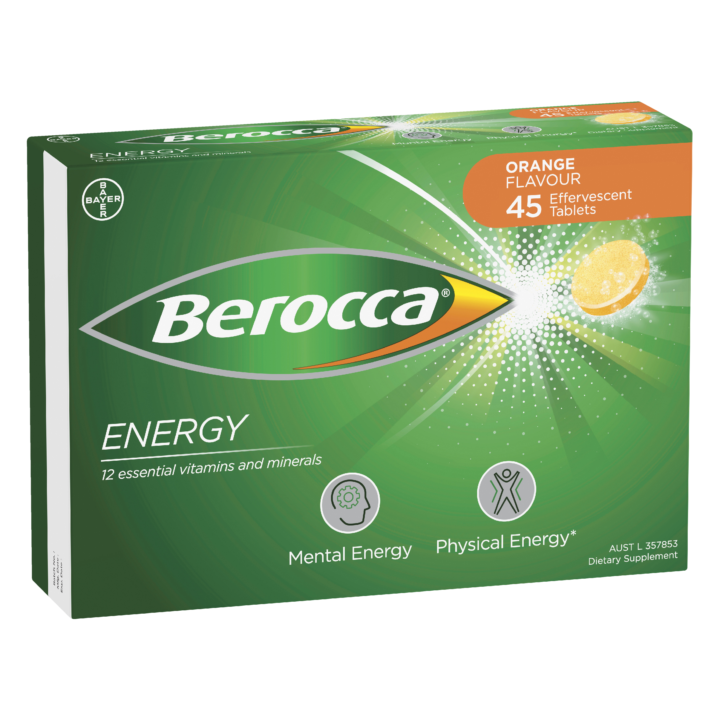 BEROCCA ORANGE 45 EFFERVESCENT TABLETS