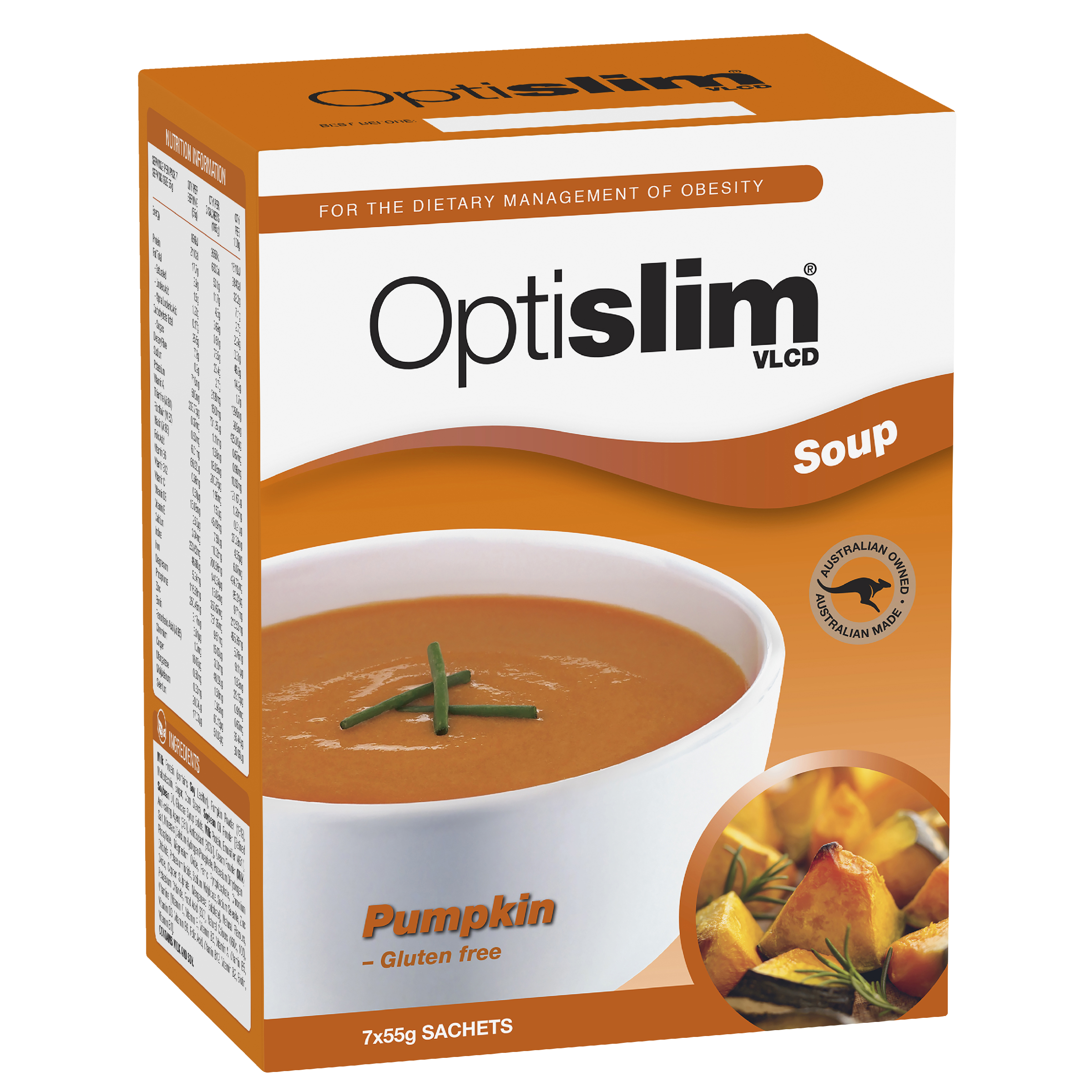 OPTISLIM VLCD SOUP PUMPKIN 55G 7 PACK