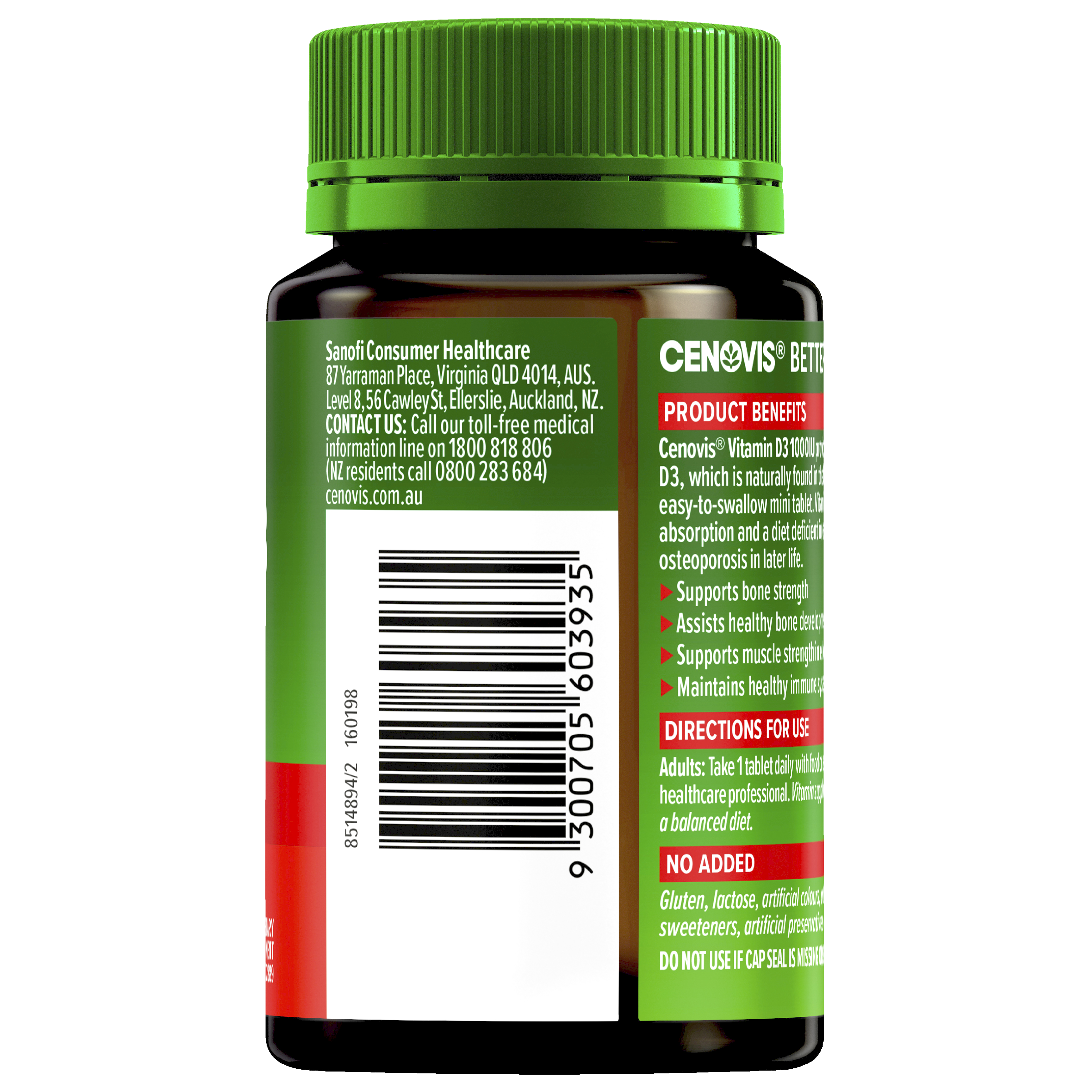 CENOVIS VITAMIN D3 1000IU 200 TABLETS - Image 4