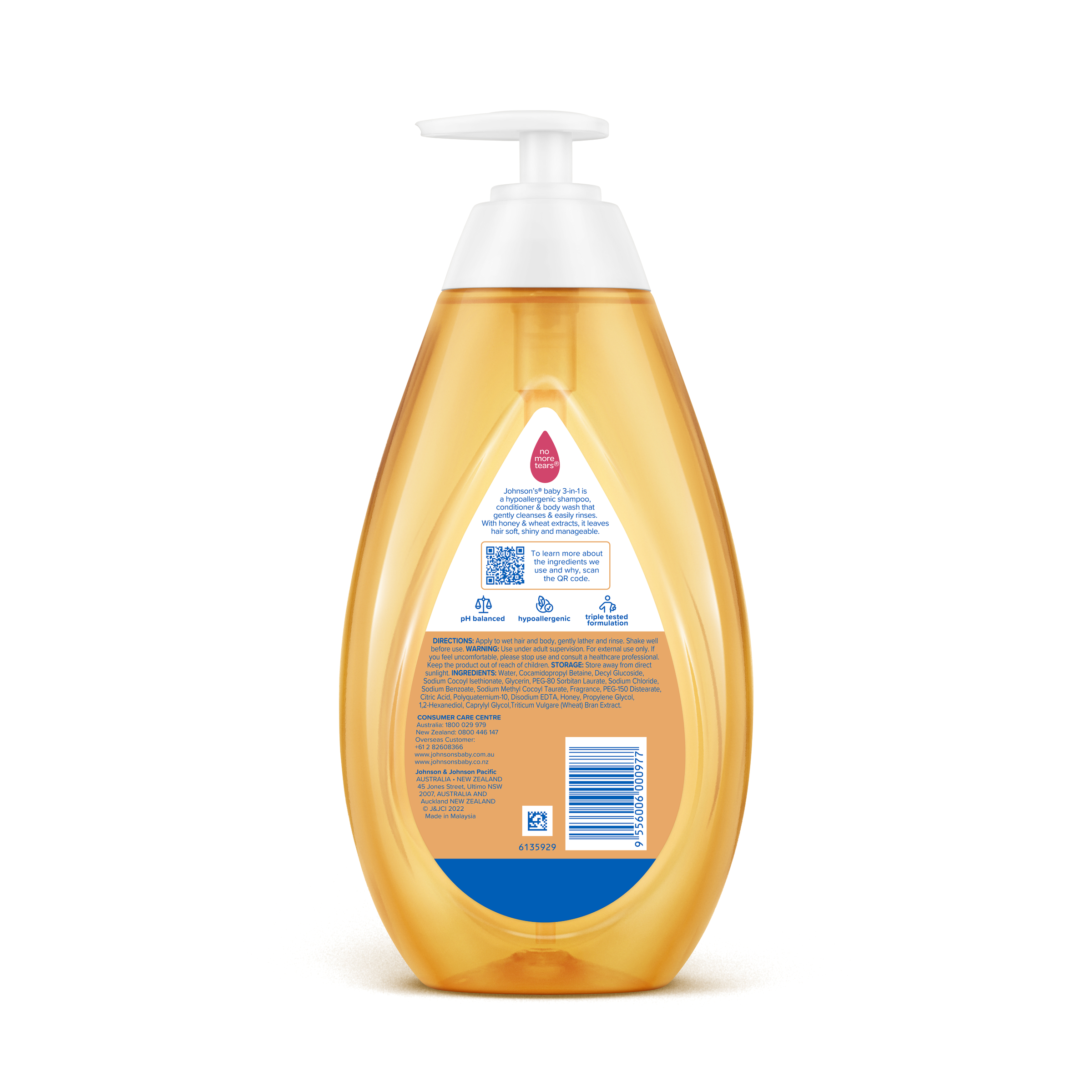 J&J BABY CONDITIONING SHAMPOO 800ML - Image 2