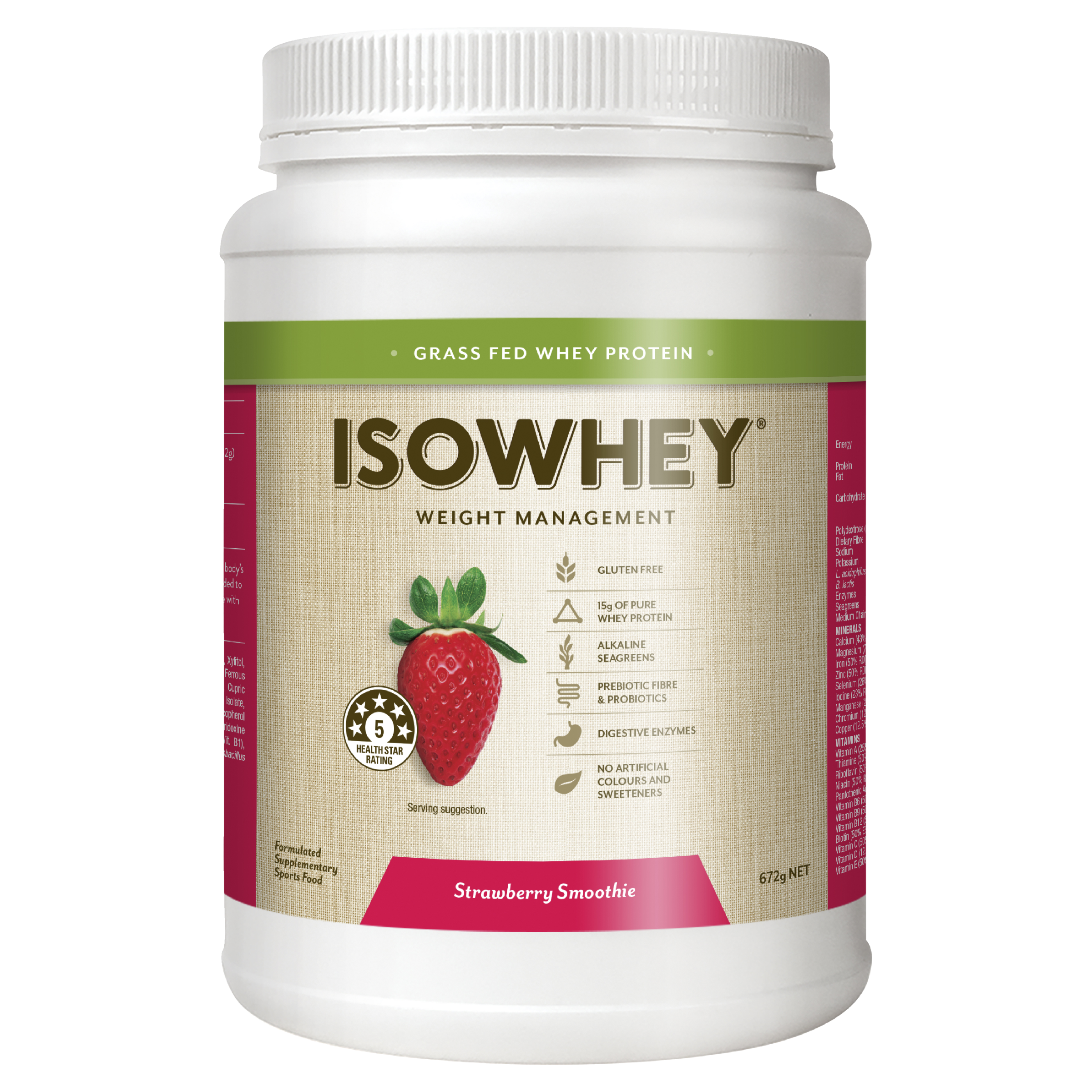 ISOWHEY STRAWBERRY SMOOTHIE POWDER 672G