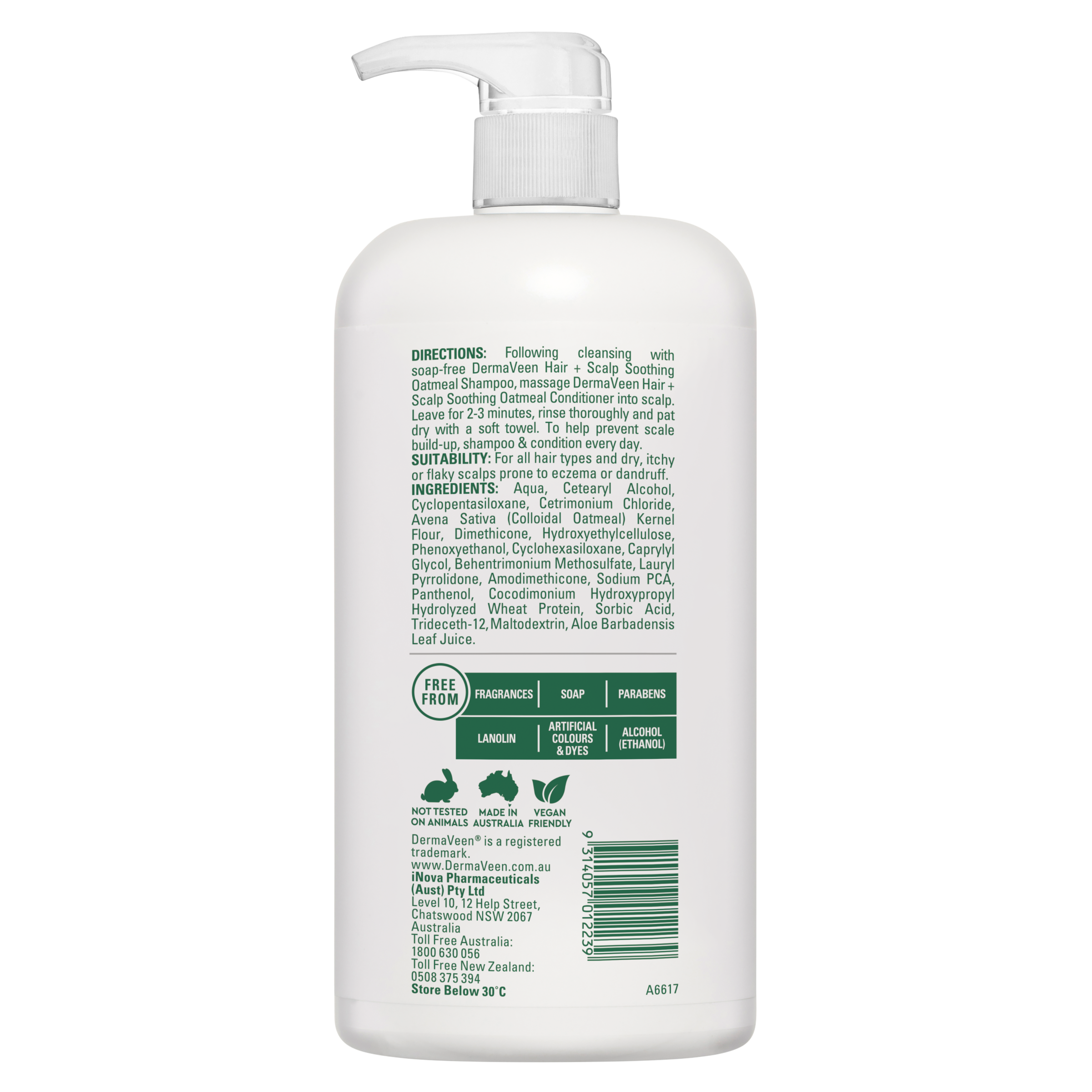 DERMAVEEN OATMEAL CONDITIONER 1 LITRE - Image 2