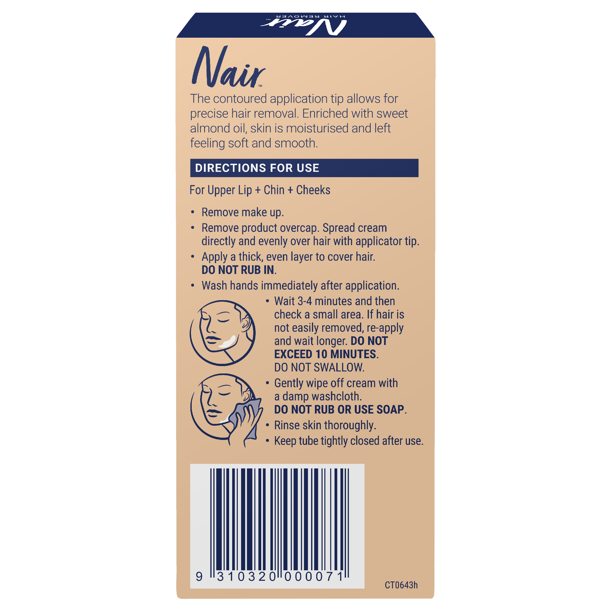NAIR SENSITIVE PRECISION HAIR REMOVAL CREAM FACE 20G - Image 2