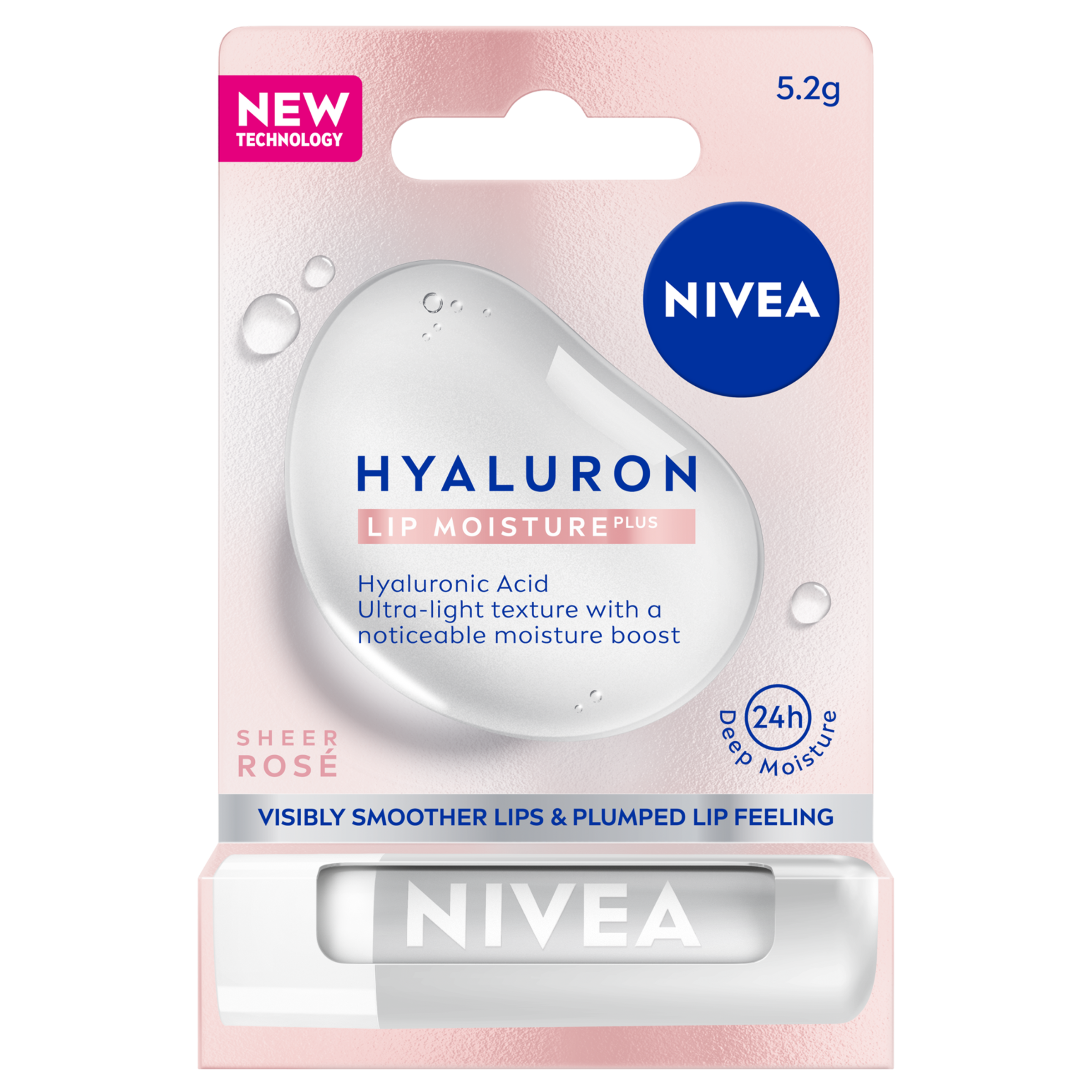 NIVEA LIP BALM STICK HYALURON PINK ROSE 5.2G