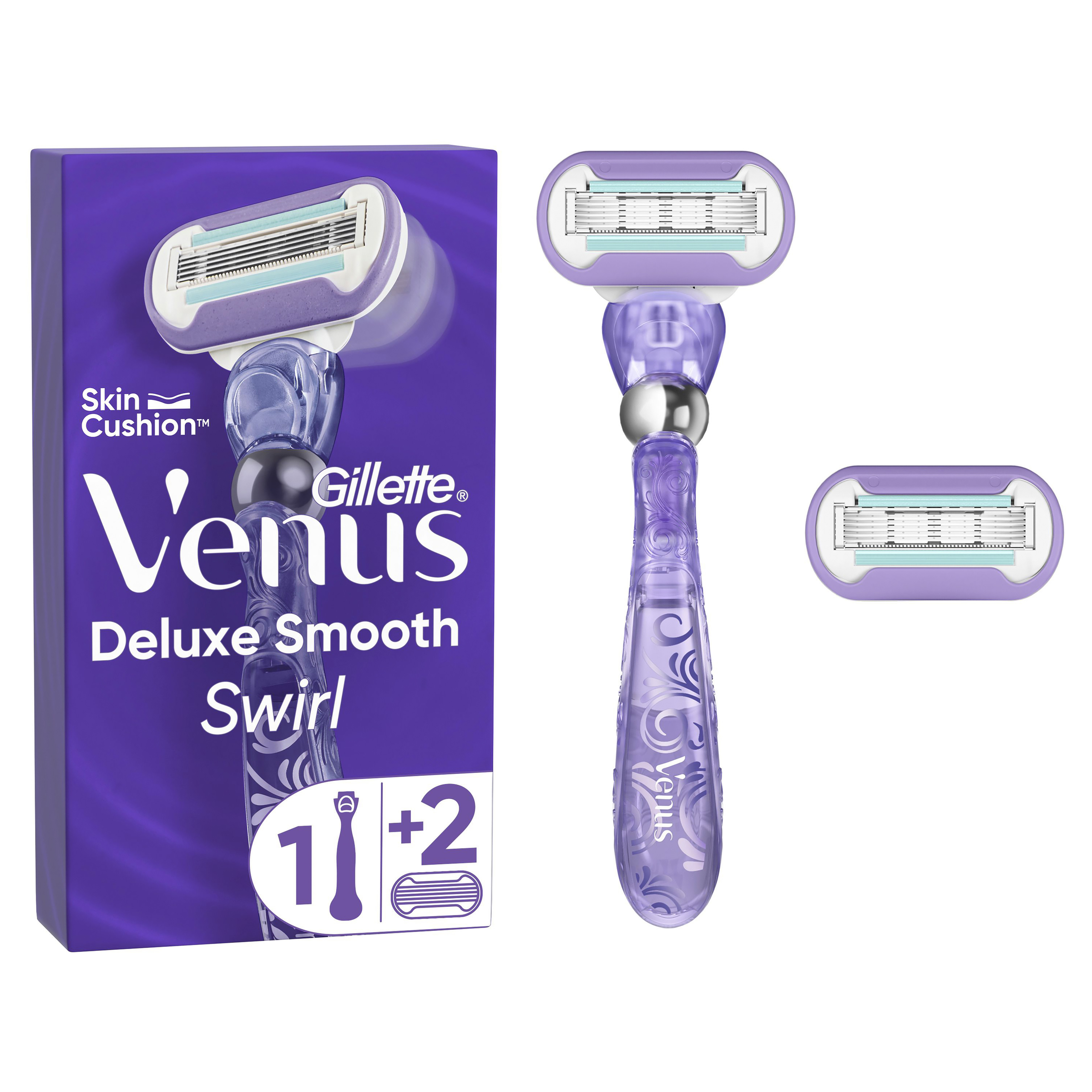 GILLETTE VENUS DELUXE SMOOTH SWIRL RAZOR + 2 BLADES - Image 5