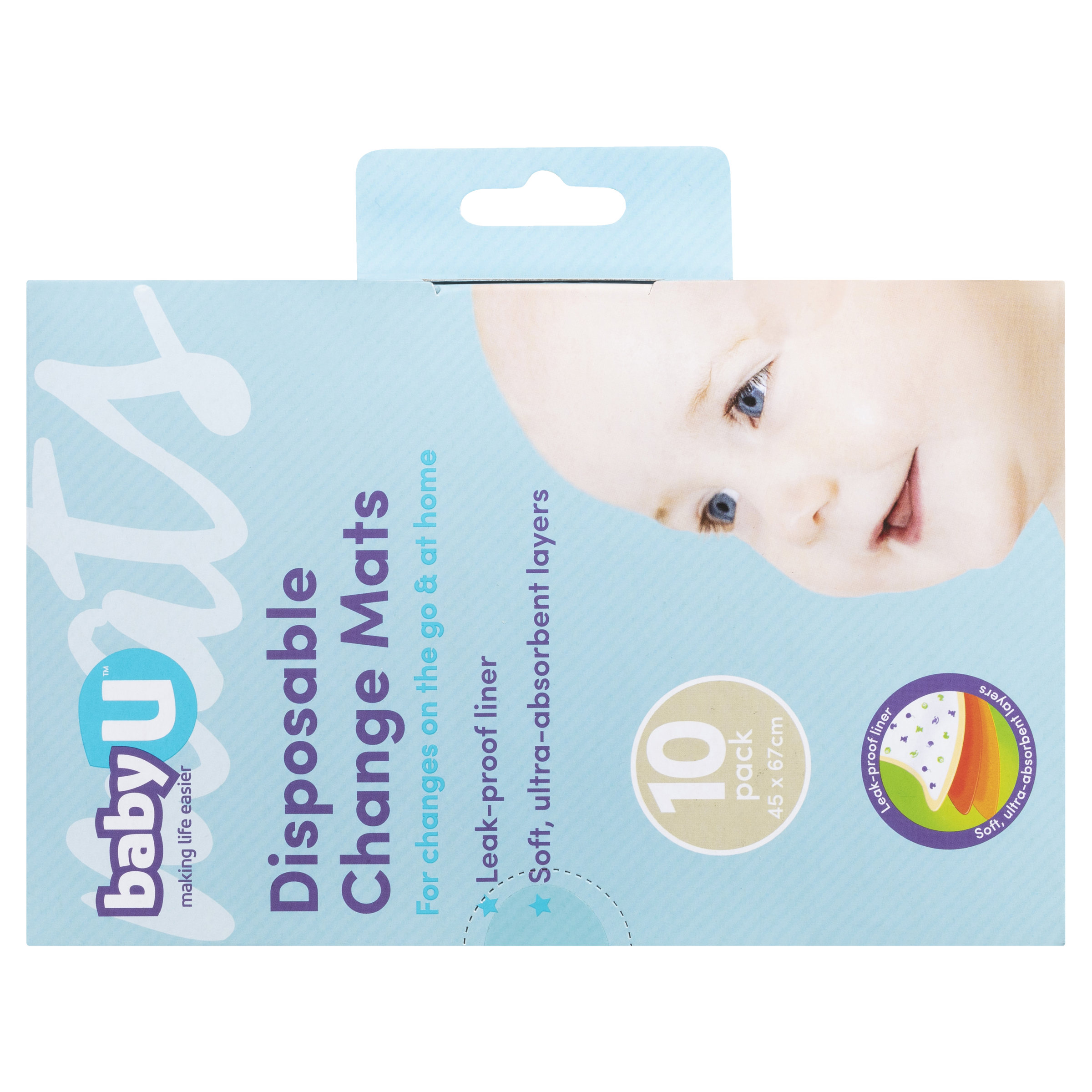 BABY U DISPOSABLE CHANGE MATS 10 PACK - Image 4