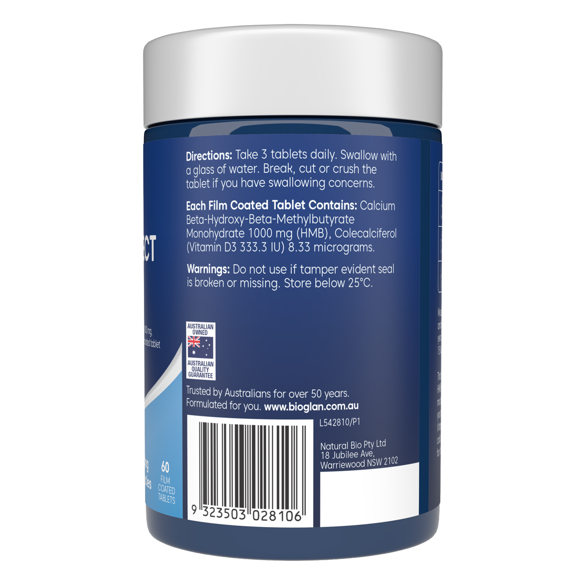 BIOGLAN MUSCLE PROTECT HMB + D3 60 TABLETS - Image 4