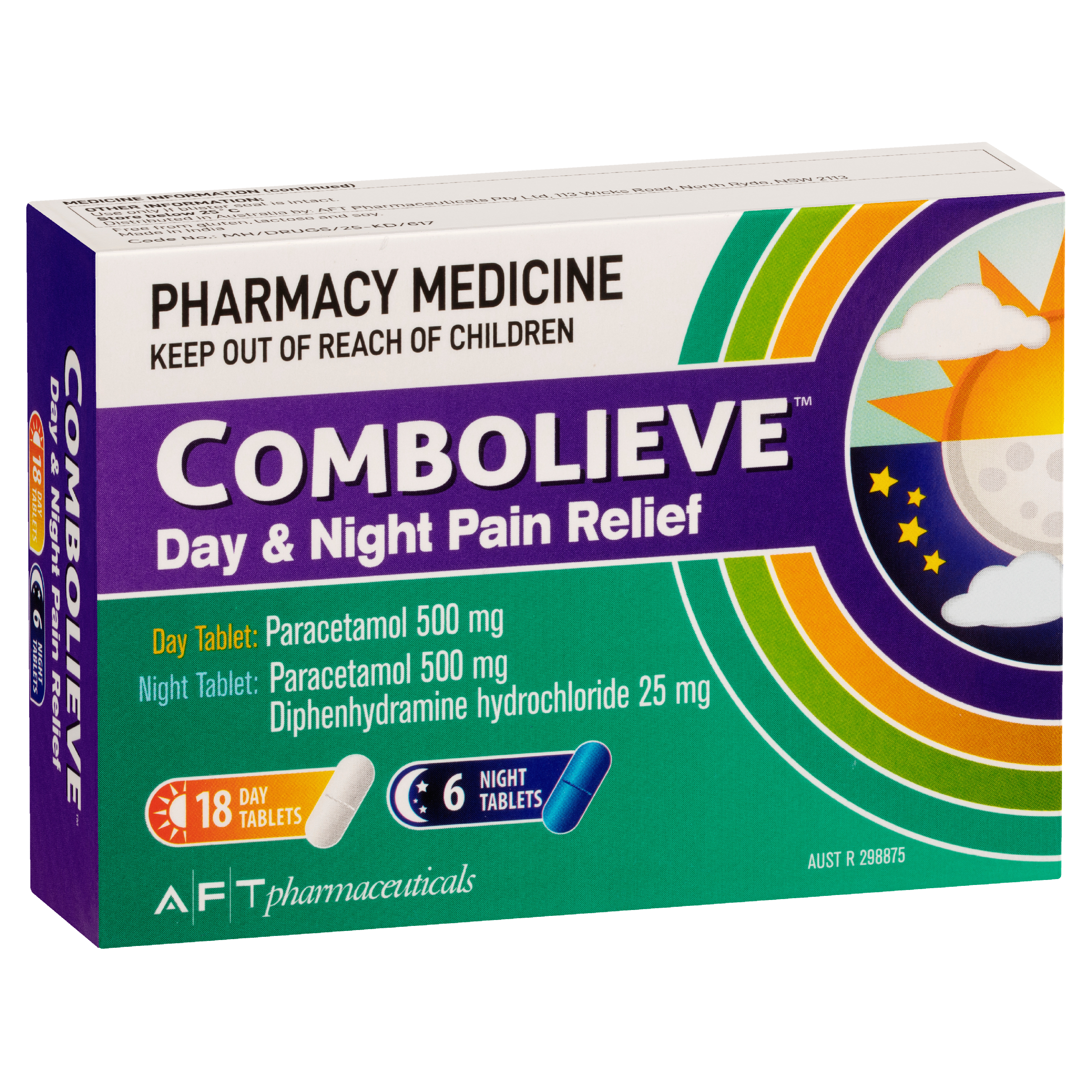 COMBOLIEVE DAY & NIGHT TABLET 24 TABLETS