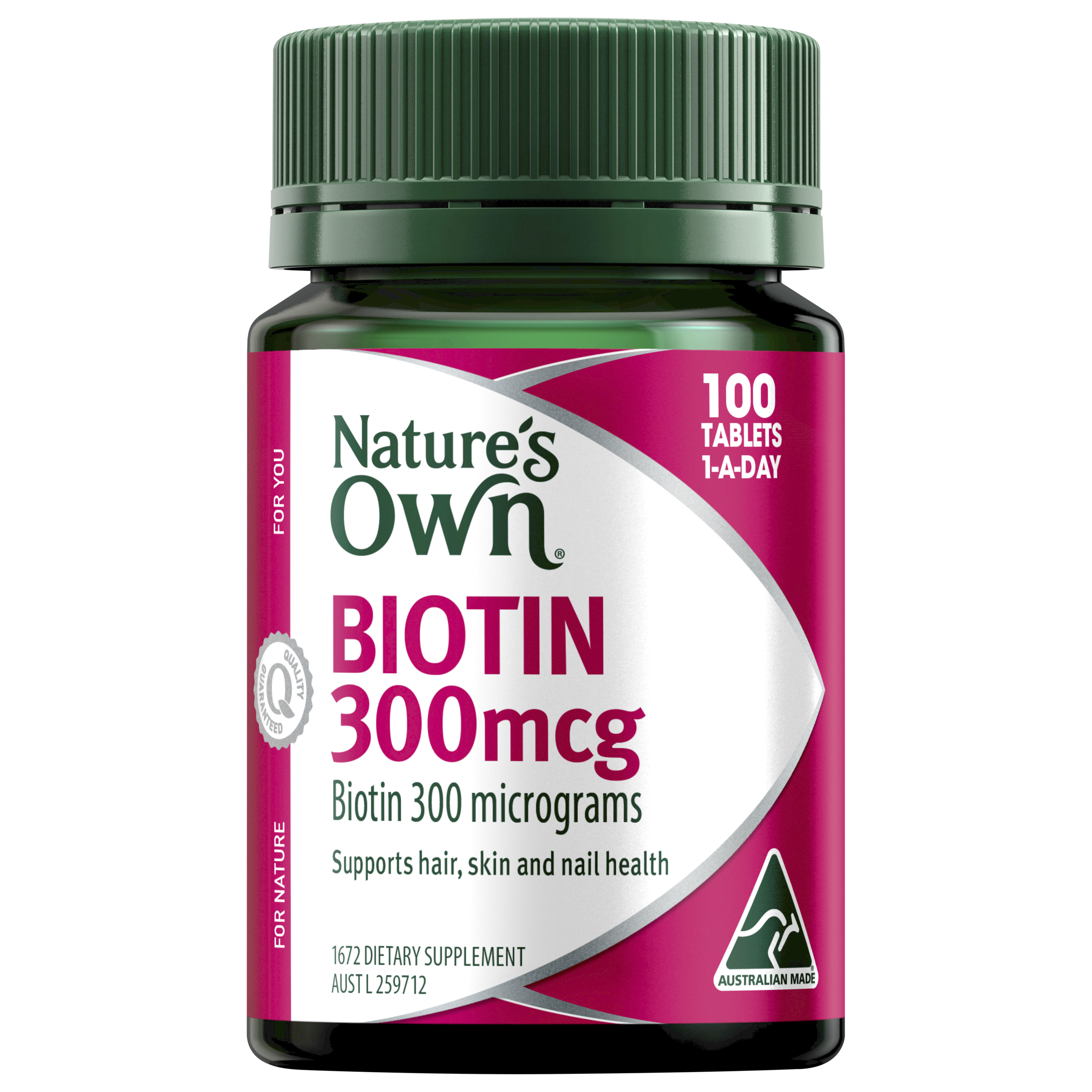 NATURES OWN BIOTIN 300MCG 100 TABLETS