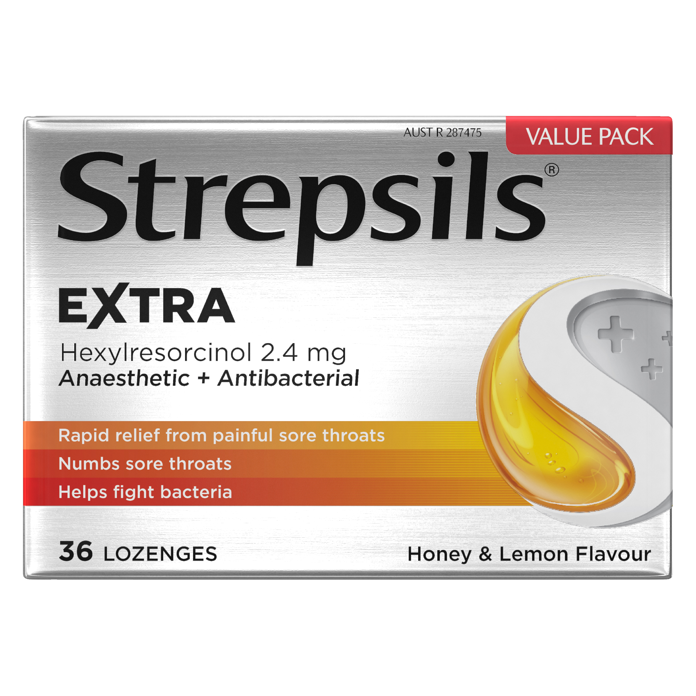 STREPSILS EXTRA HONEY & LEMON 36 LOZENGES - Image 2
