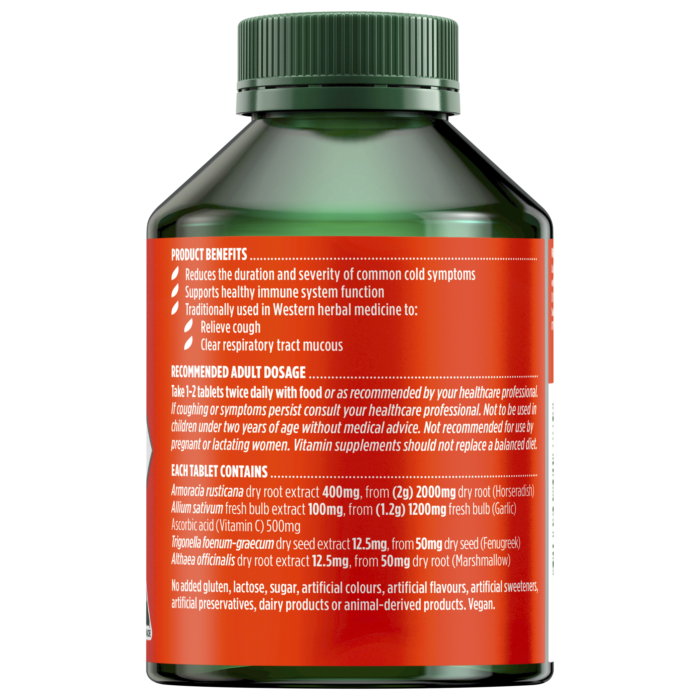 NATURES OWN TRIPLE STRENGTH GARLIC + C HORSERADISH TABLETS - Image 2