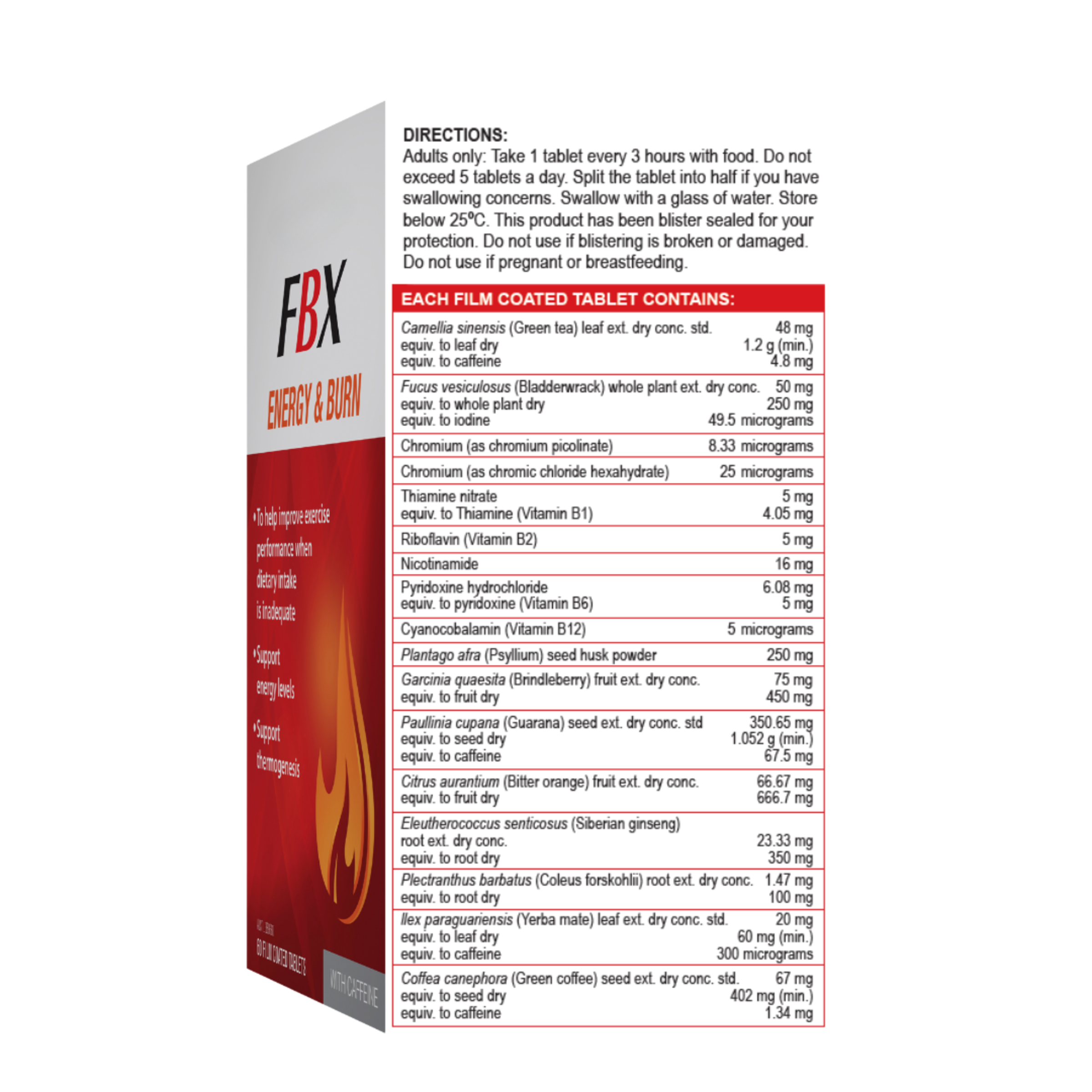 FATBLASTER ENERGY & BURN 60 TABLETS - Image 3