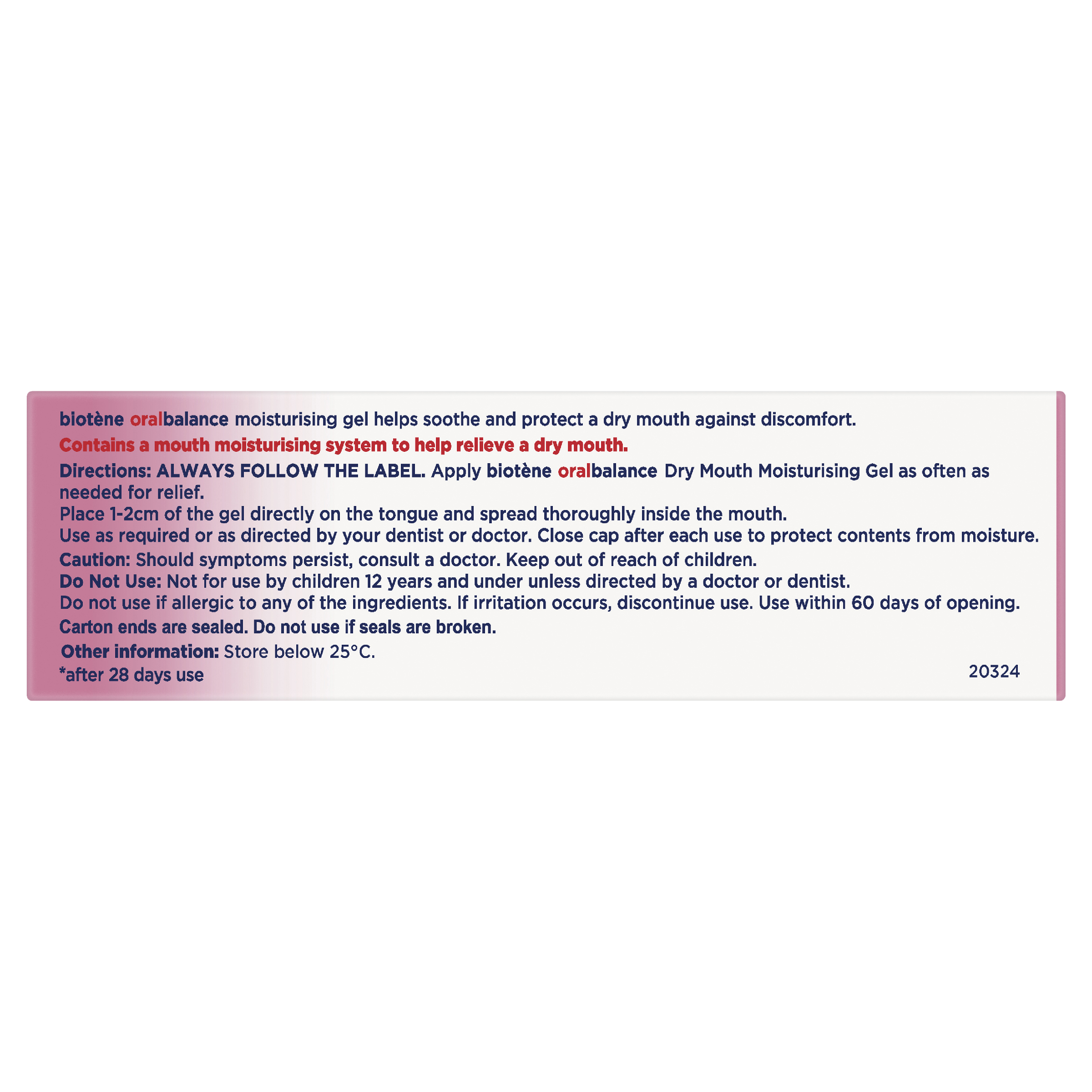 BIOTENE DRY MOUTH ORAL BALANCE GEL MOISTURISING 42G - Image 4