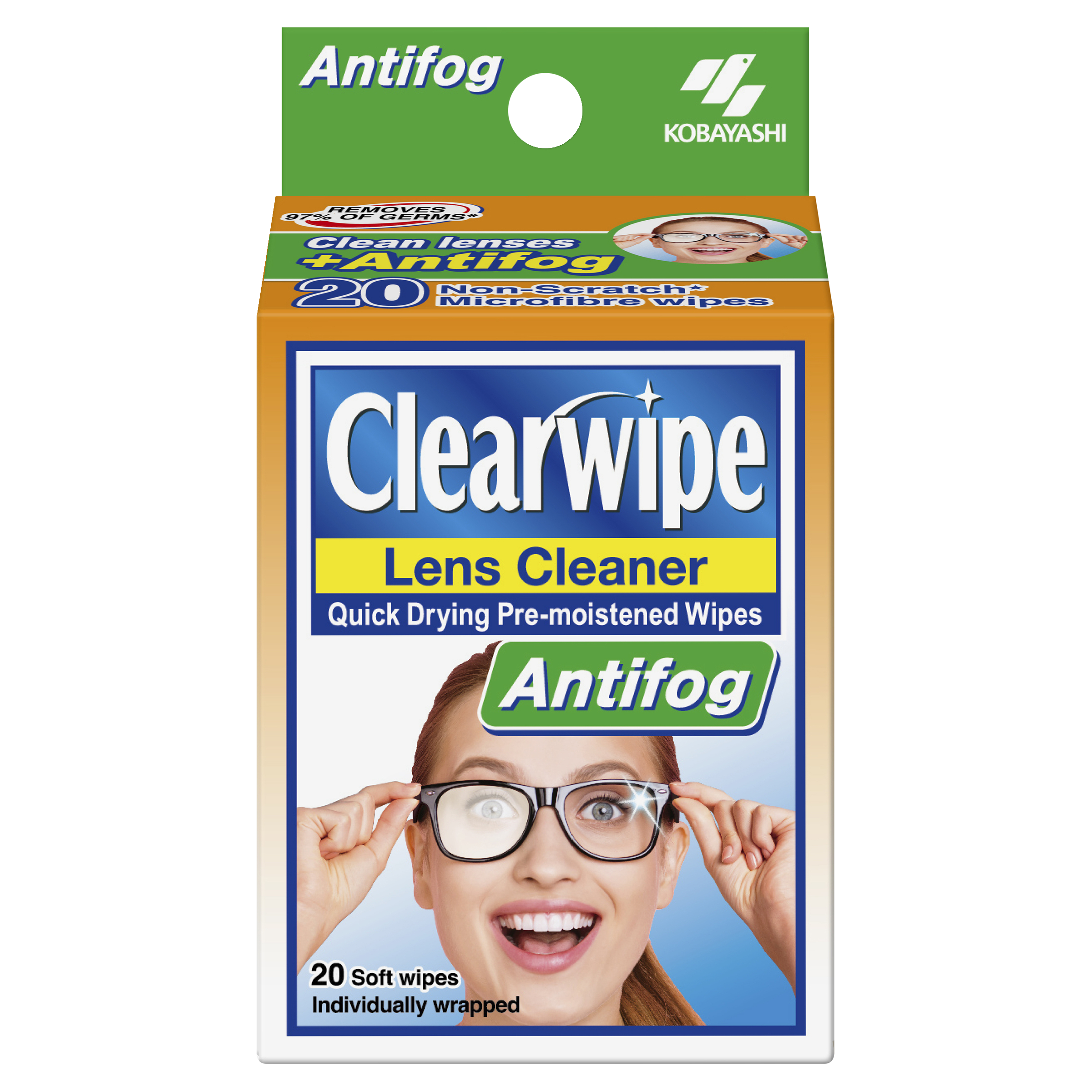 CLEARWIPE ANTIFOG LENS CLEANER WIPES 20 PACK - Image 2