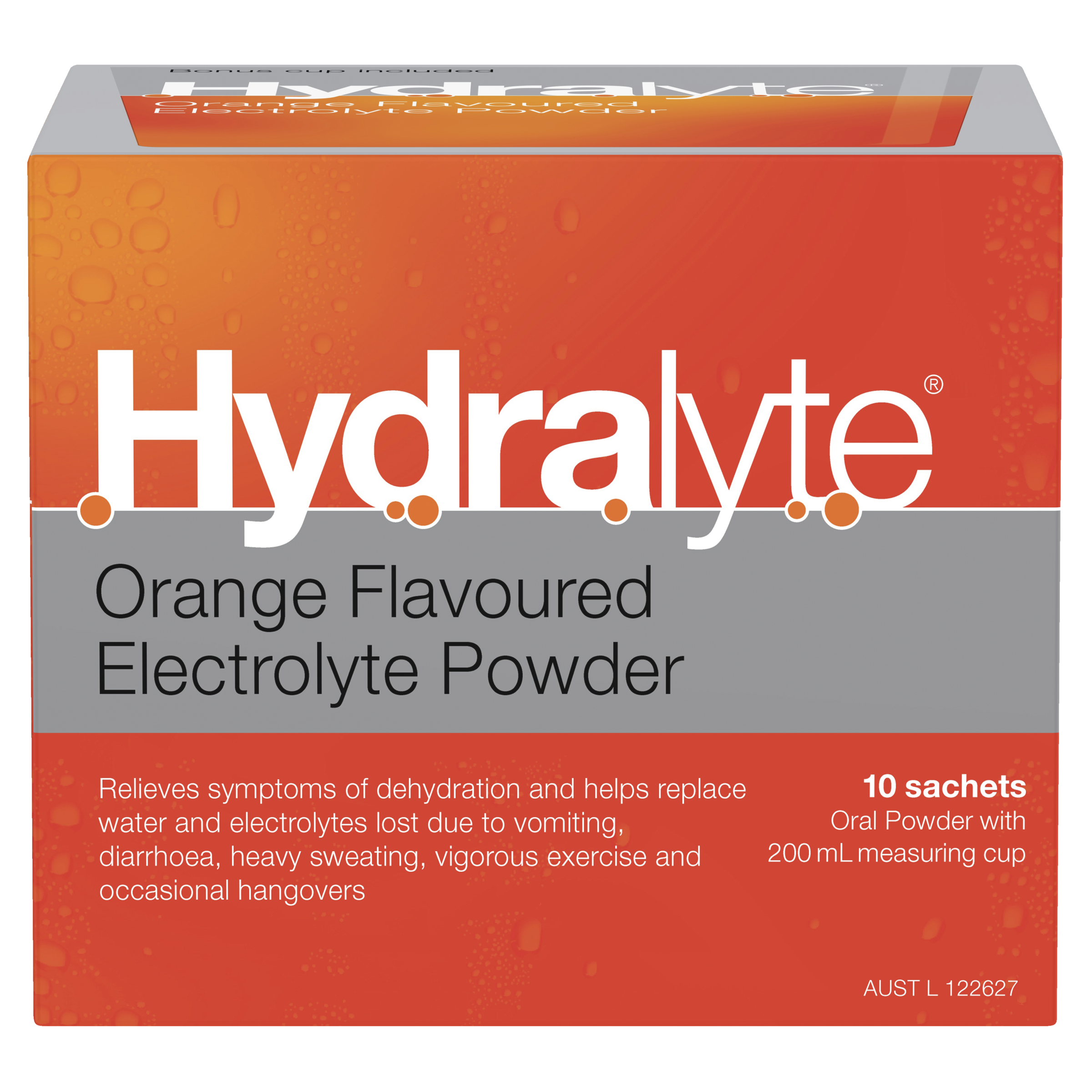 HYDRALYTE POWDER SACHETS ORANGE 10 PACK - Image 2