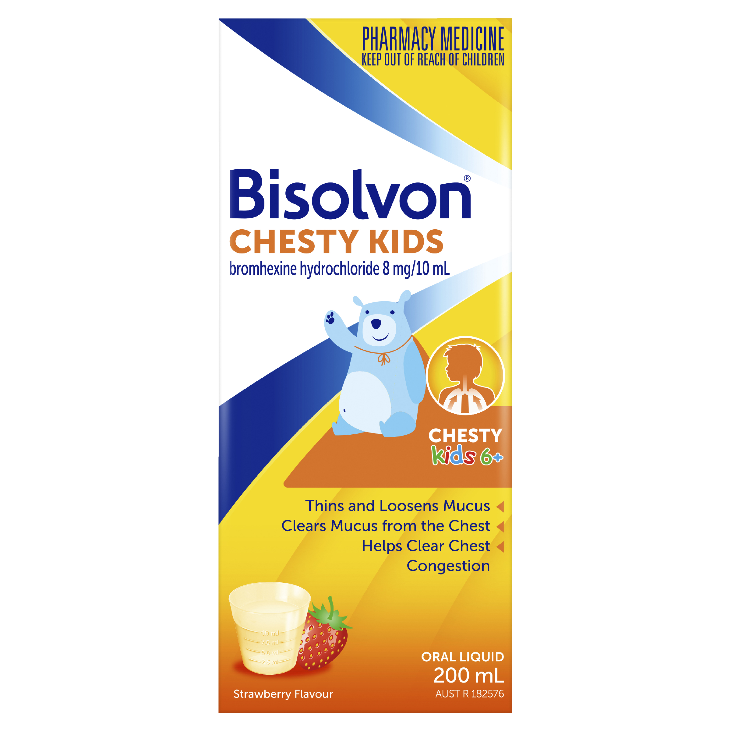 BISOLVON CHESTY KIDS LIQUID STRAWBERRY 200ML - Image 4
