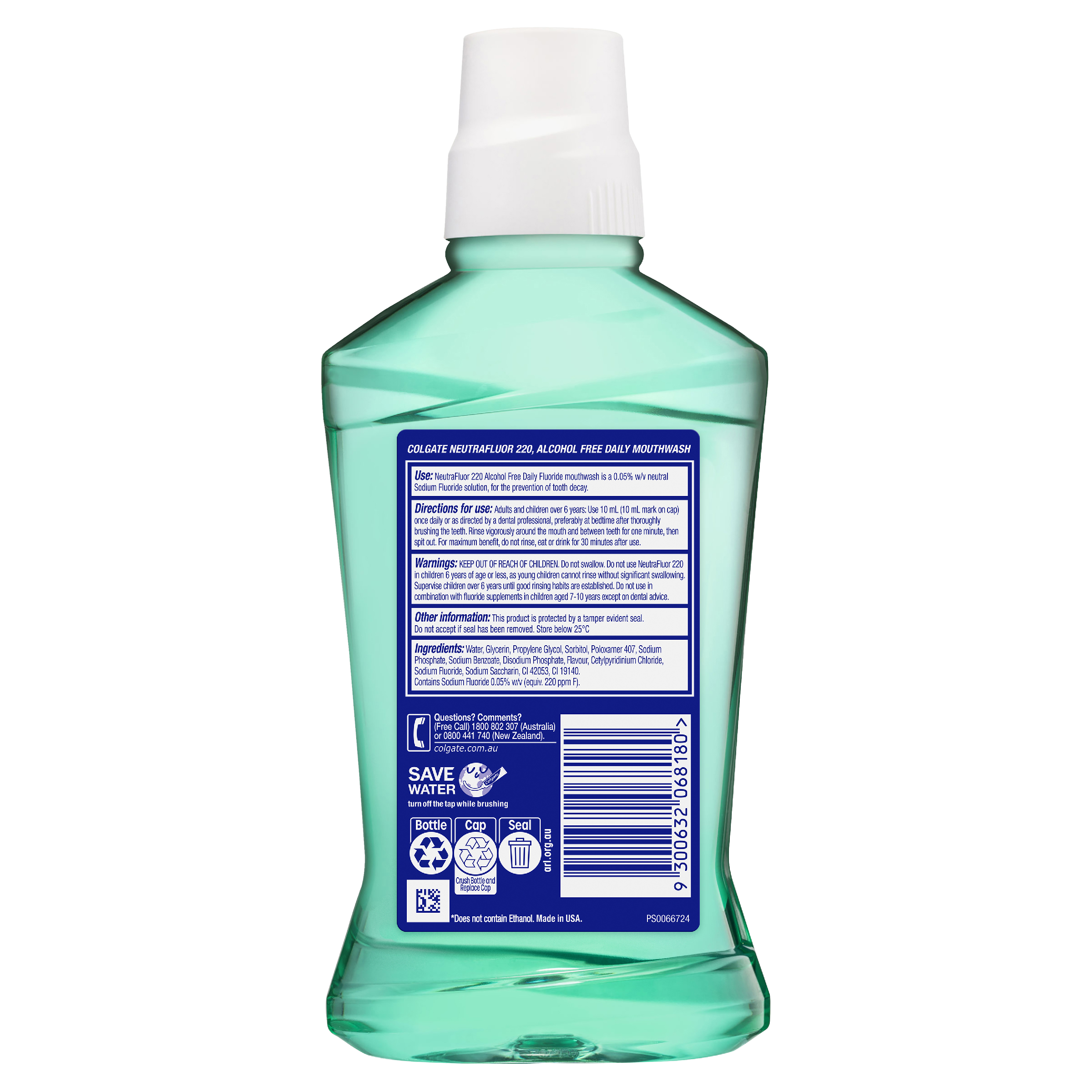 COLGATE MOUTHWASH NEUTRAFLUOR 220 ALCOHOL FREE 473ML - Image 2