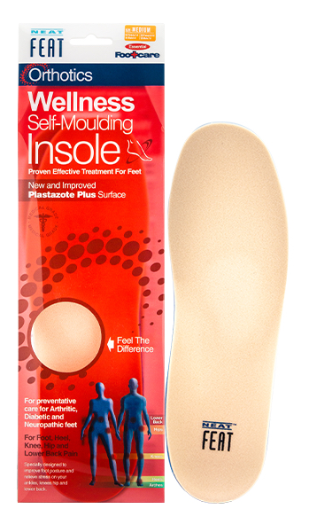 NEAT FEAT ORTHOTICS DIABETIC SELF-MOULDING INSOLE MEDIUM