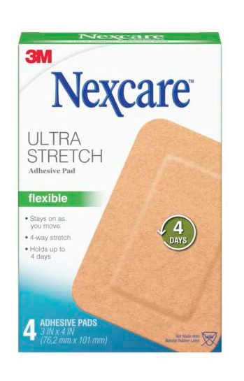 NEXCARE ULTRA STRETCH FLEXIBLE ADHESIVE PAD 4 PACK