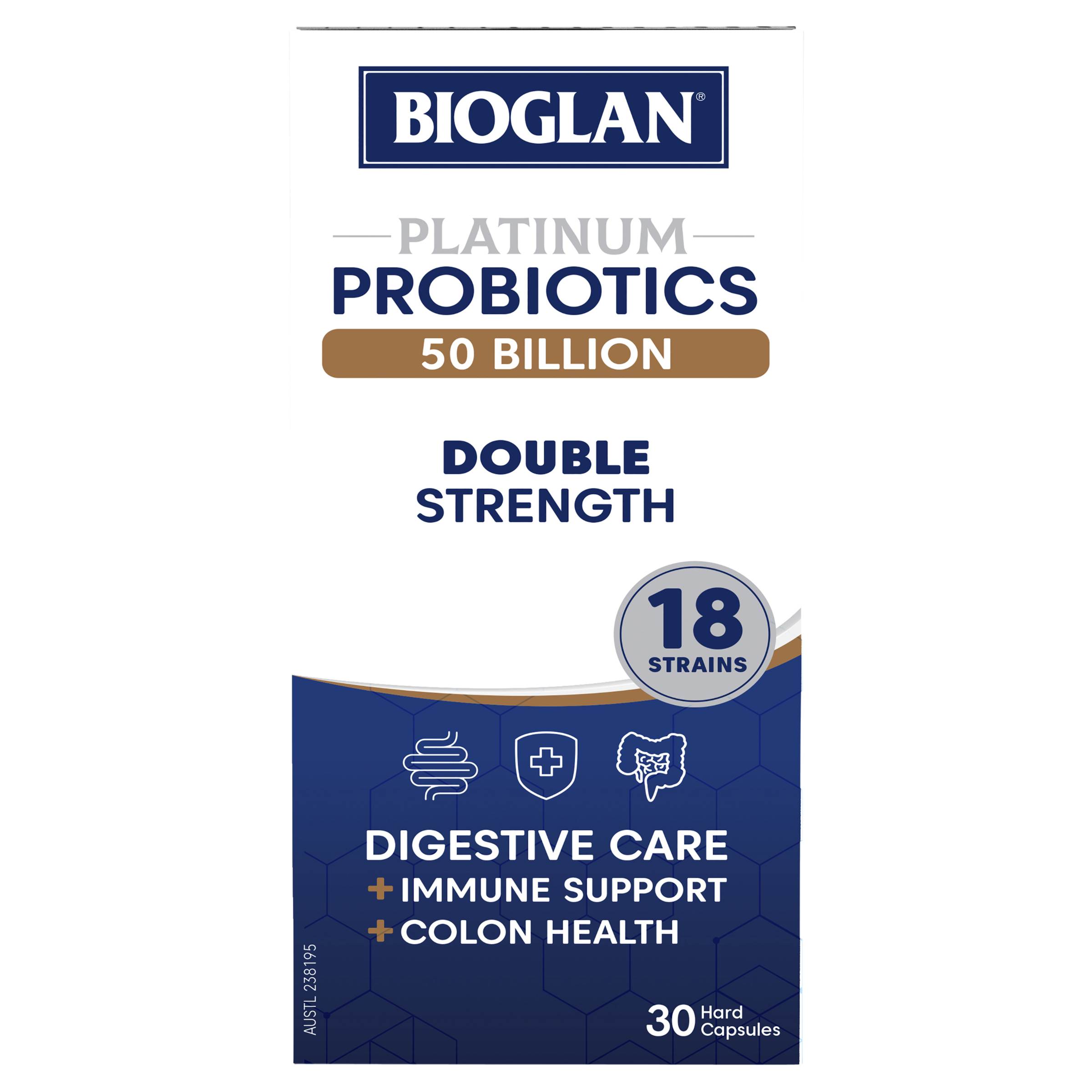 BIOGLAN PLATINUM PROBIOTICS 50 BILLION 30 CAPSULES
