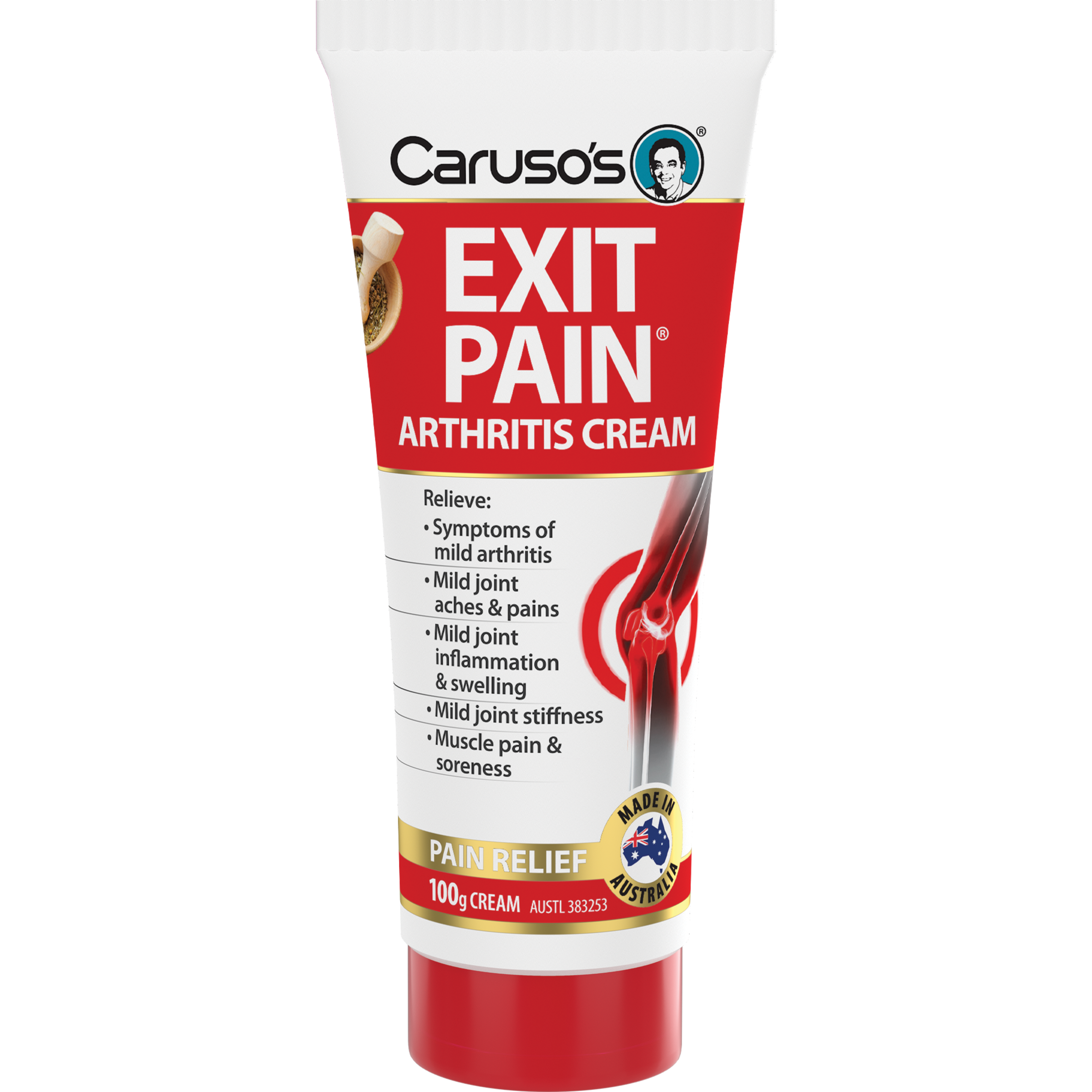 CARUSOS NATURAL HEALTH EXIT PAIN ARTHRITIS CREAM 100GM - Image 2