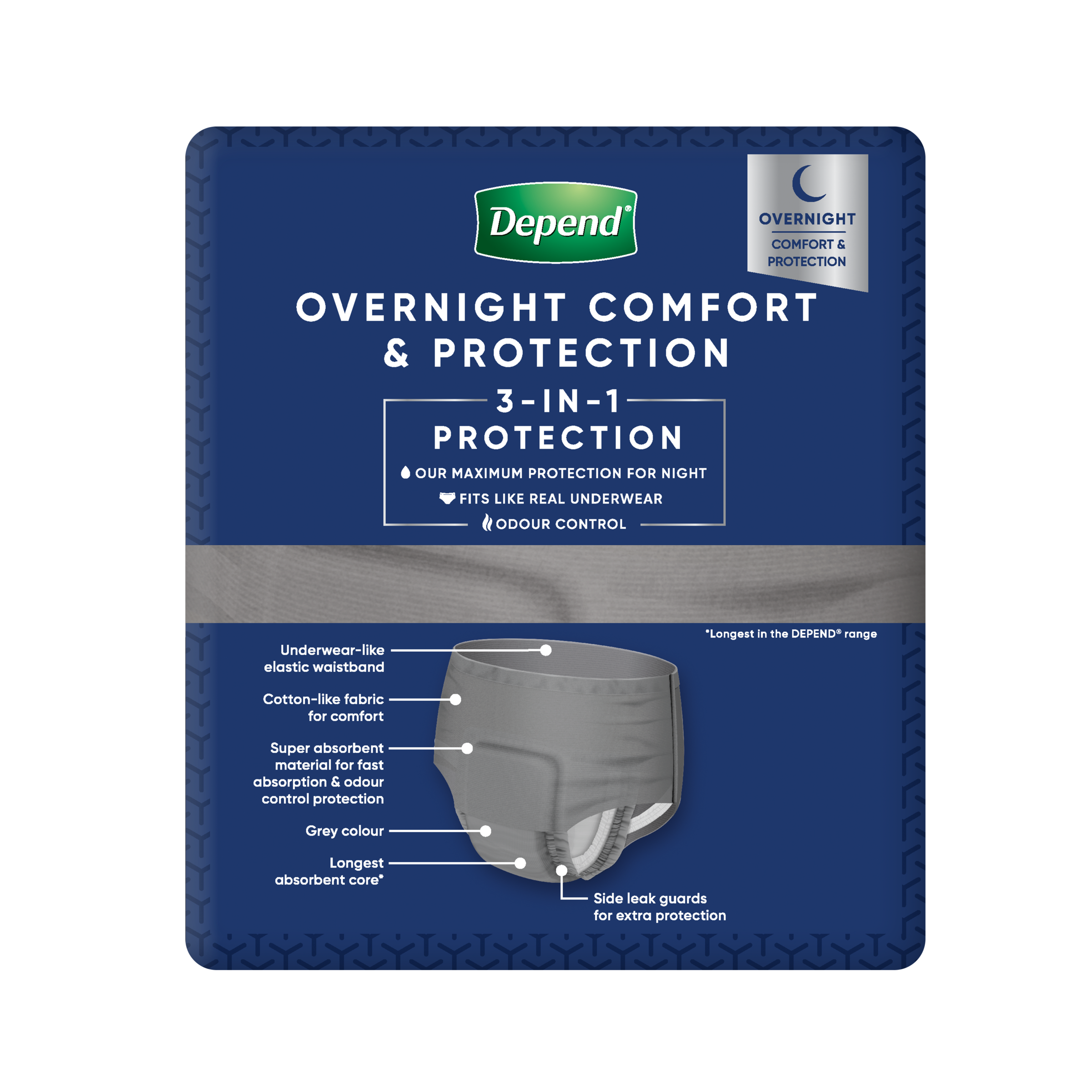 DEPEND MEN ADVANCED PROTECTION N/DEF UNDERWEAR 9D LARGE 8 PACK - Image 4