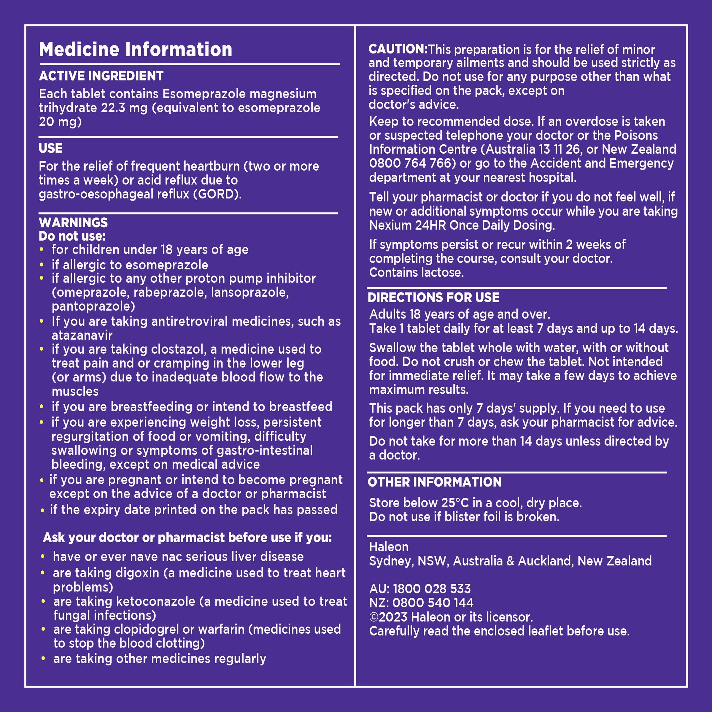 NEXIUM 24HR 20MG 7 TABLETS - Image 3