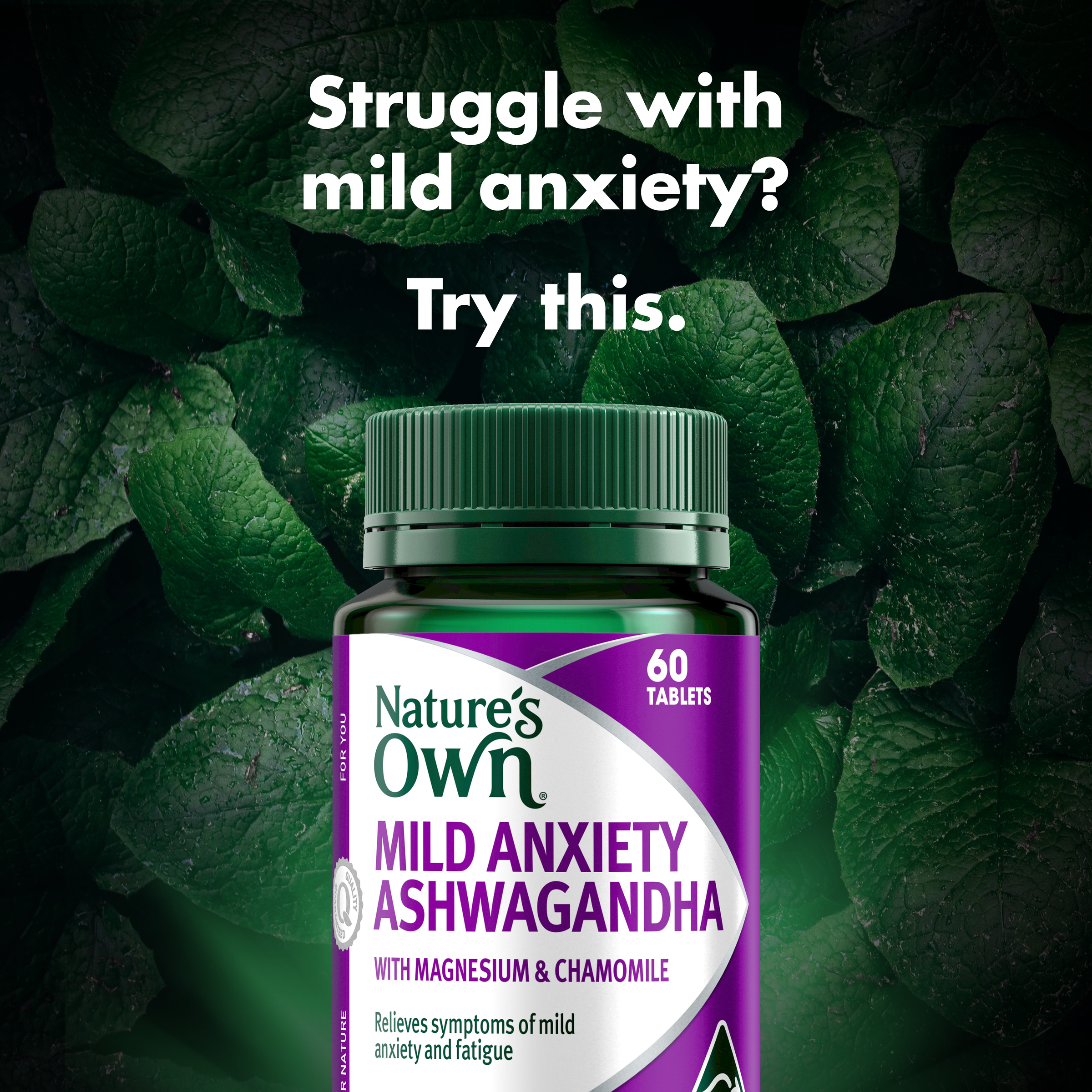 NATURES OWN MILD ANXIETY ASHWAGANDHA 60 TABLETS - Image 3