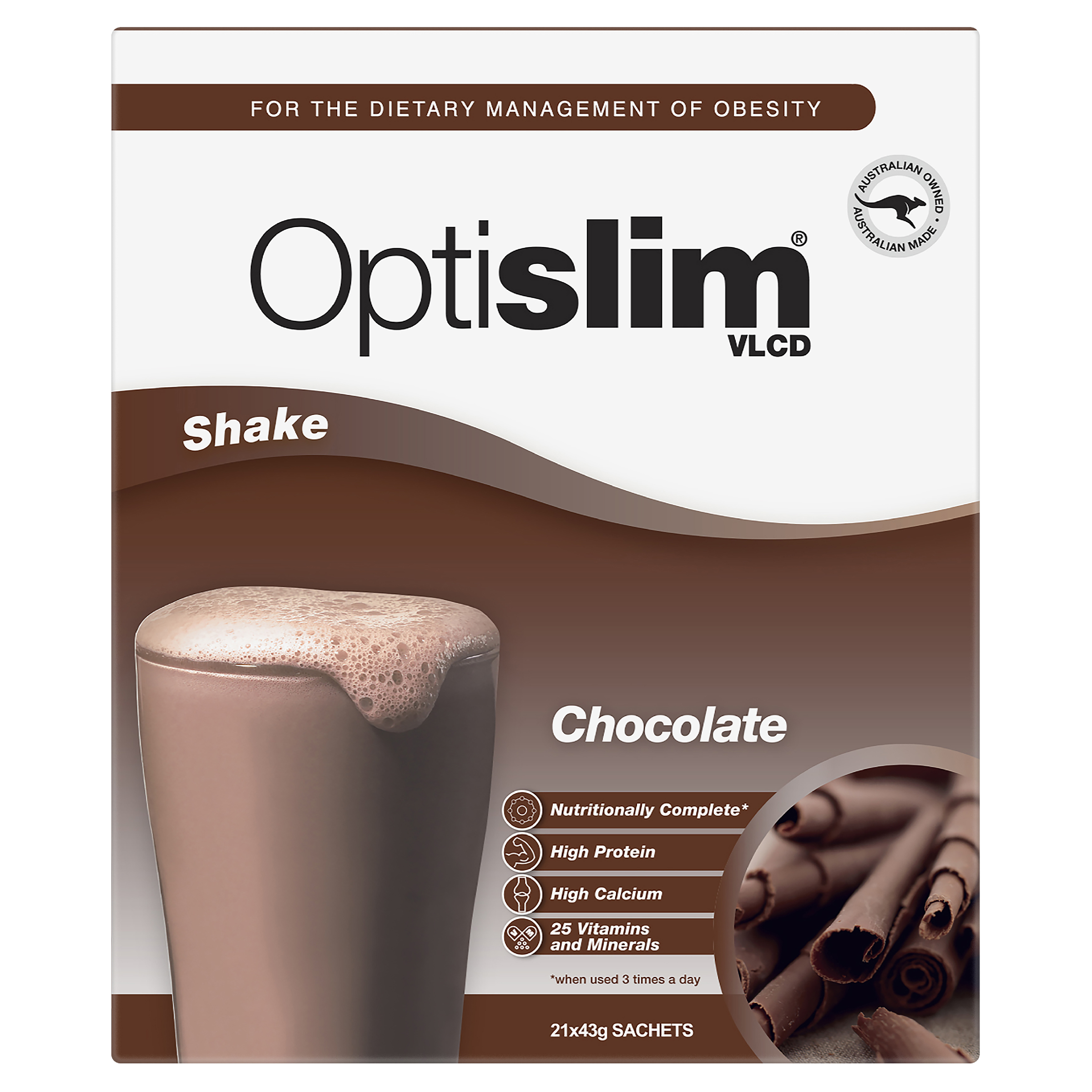 OPTISLIM VLCD SHAKE CHOCOLATE 43G 21 PACK - Image 6