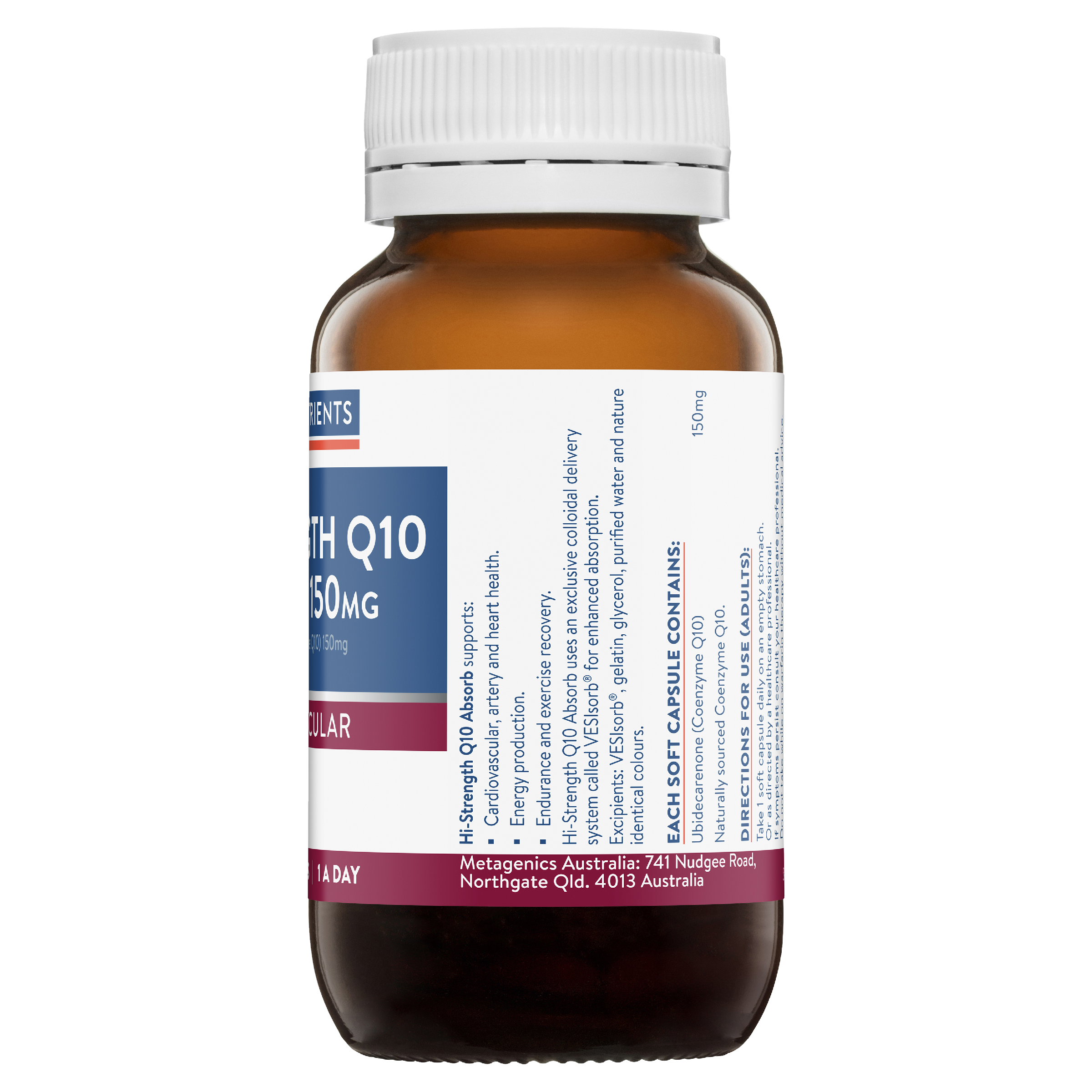 ETHICAL NUTRIENTS HI-STRENGTH Q10 ABSORB 150MG 60 CAPSULES - Image 3