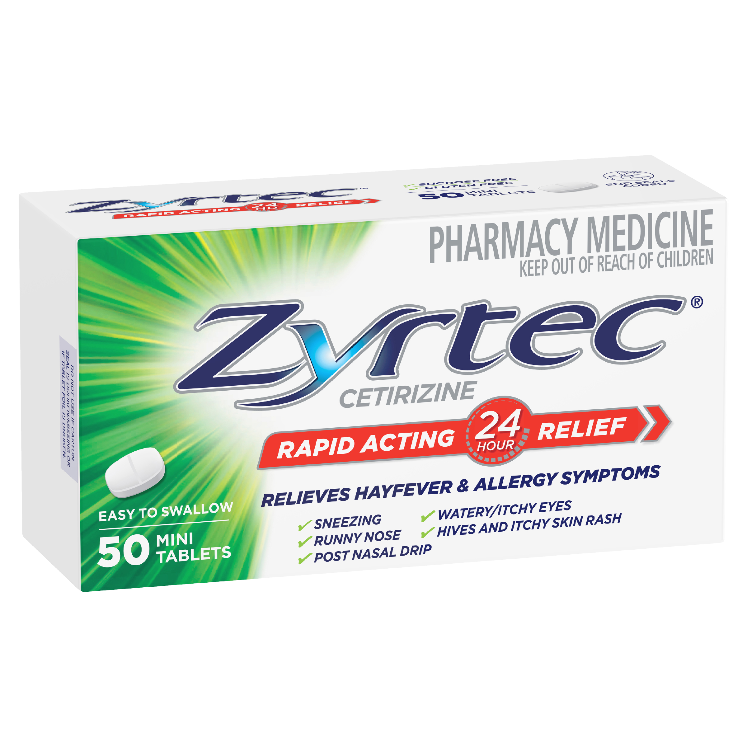 ZYRTEC MINI 50 TABLETS