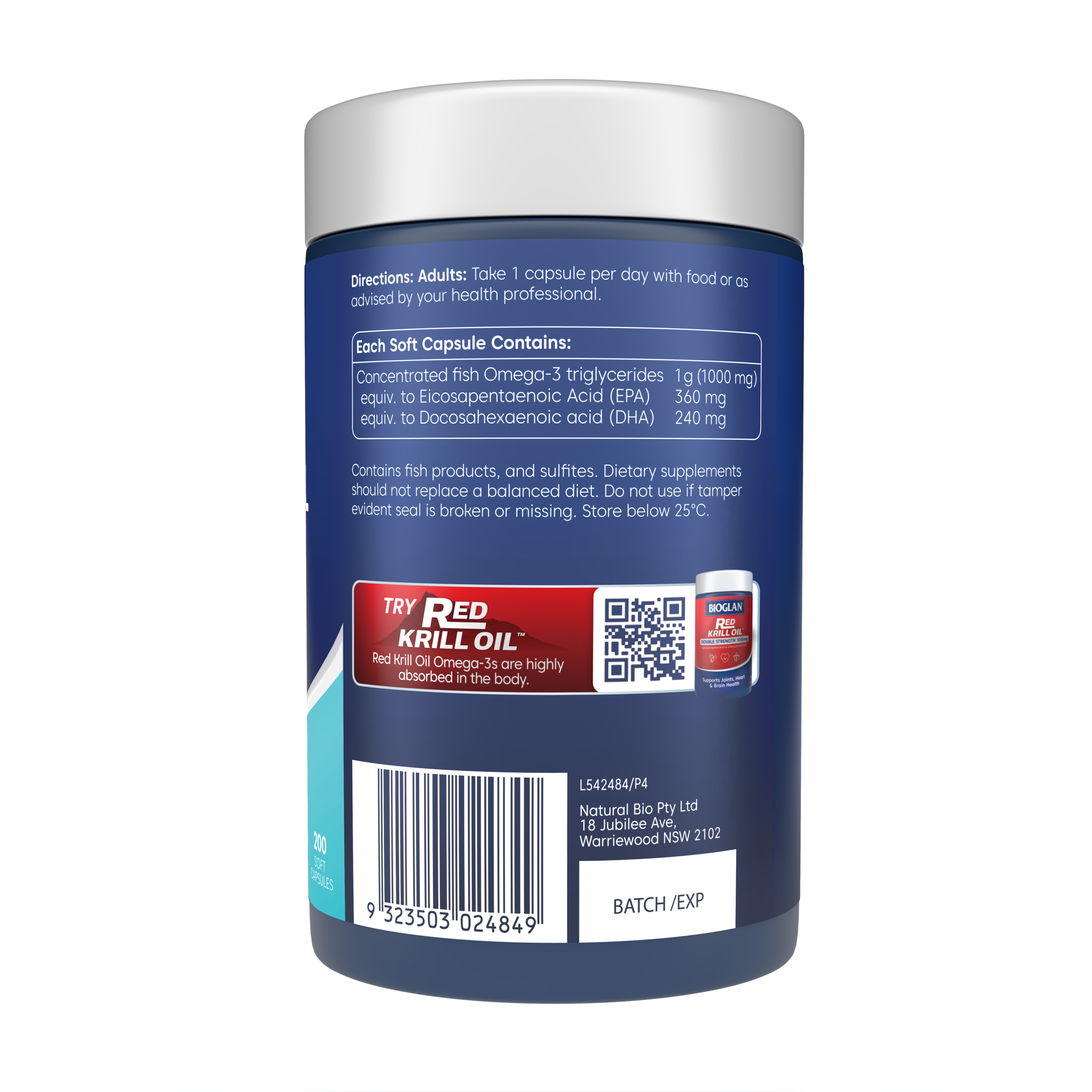 BIOGLAN ODOURLESS SUPER FISH OIL DOUBLE STRENGTH 200 CAPSULES - Image 3