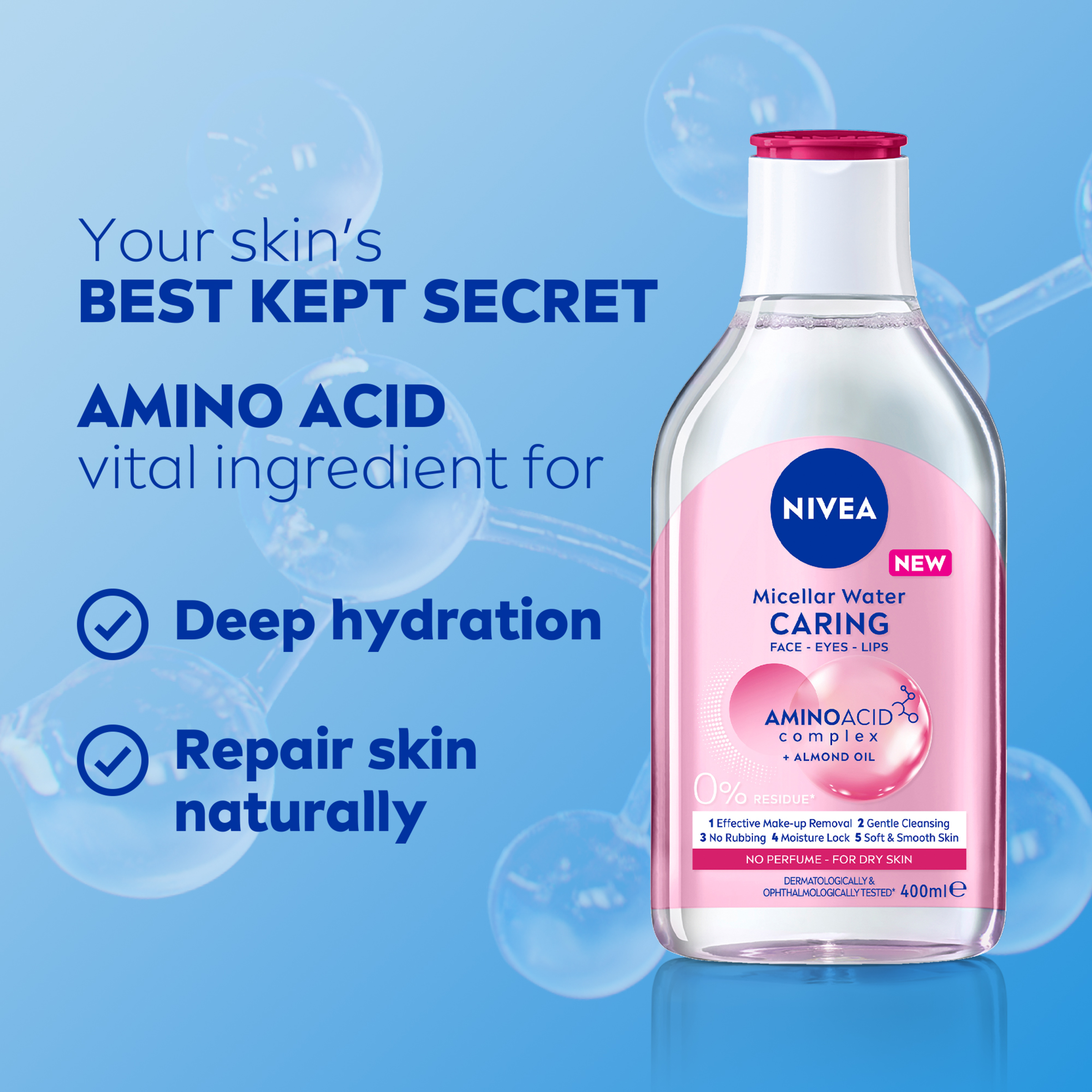 NIVEA MICELLAR WATER CARING 400ML - Image 3