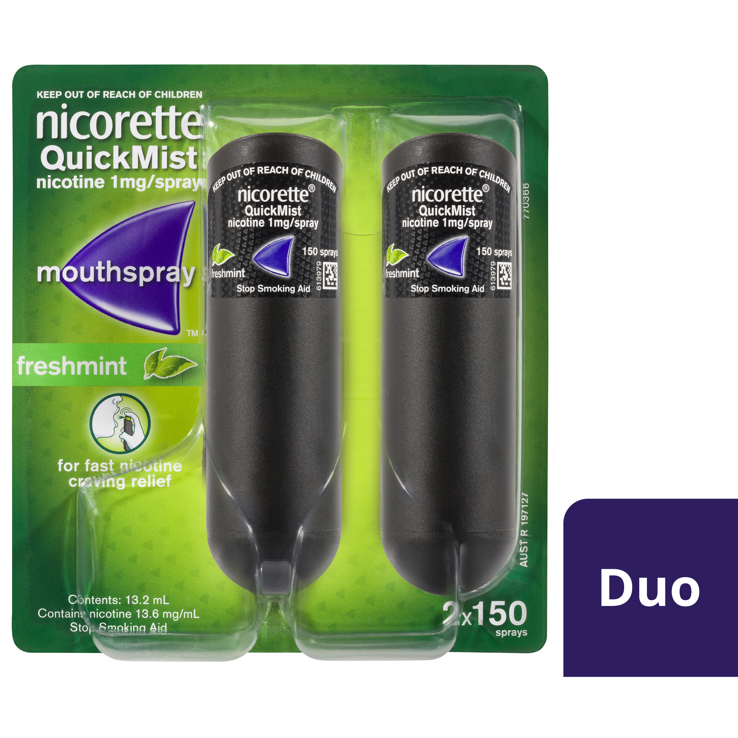 NICORETTE QUICKMIST FRESHMINT 150 SPRAYS TWIN PACK - Image 3