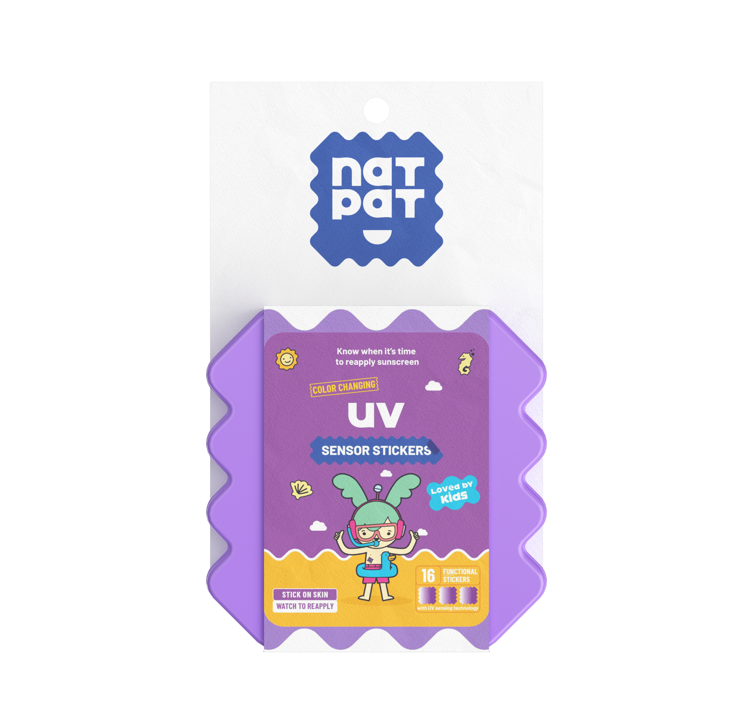 NATPAT SUNNYPATCH UV SENSING COLOR CHANGING STICKERS 16 PACK