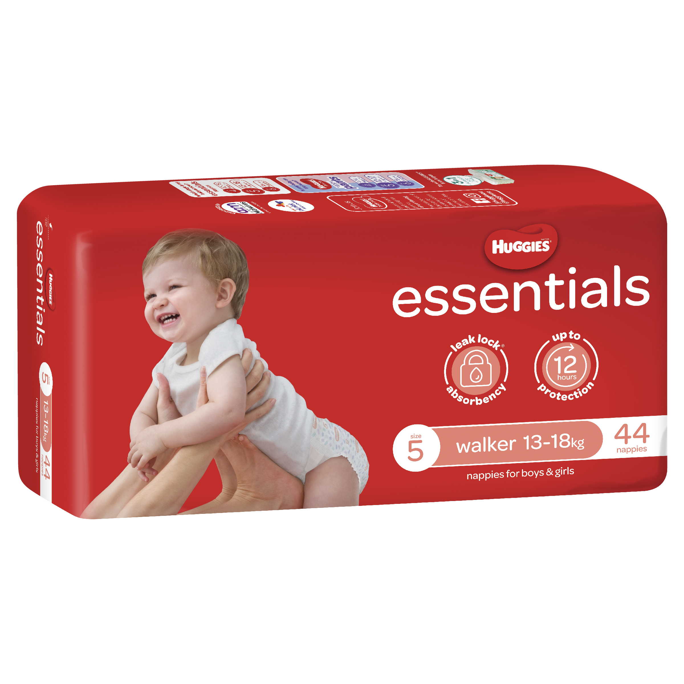 HUGGIES ESSENTIALS NAPPIES WALKER 44 PACK