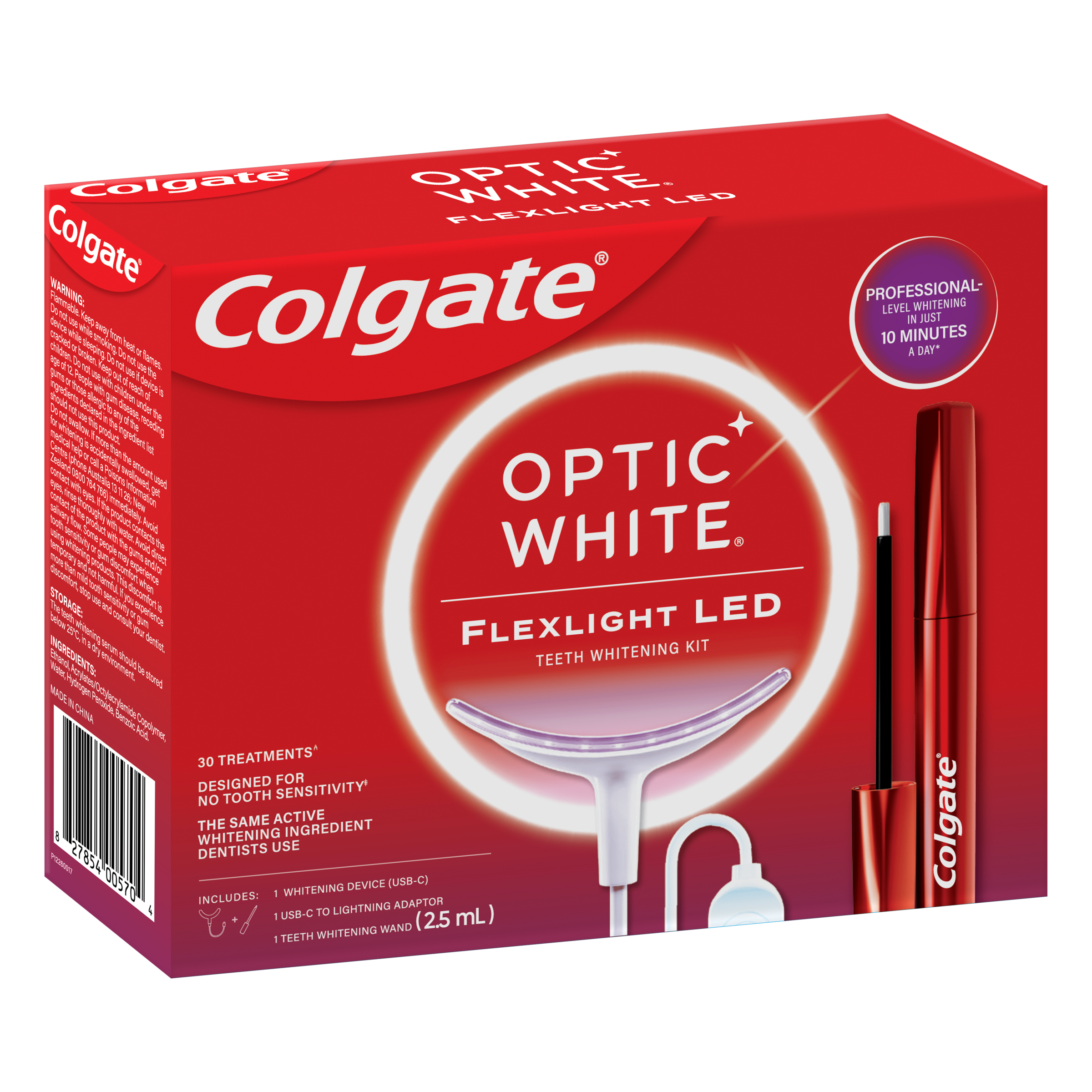 COLGATE OPTIC WHITE FLEXLIGHT LED WHITENING KIT 2 PACK