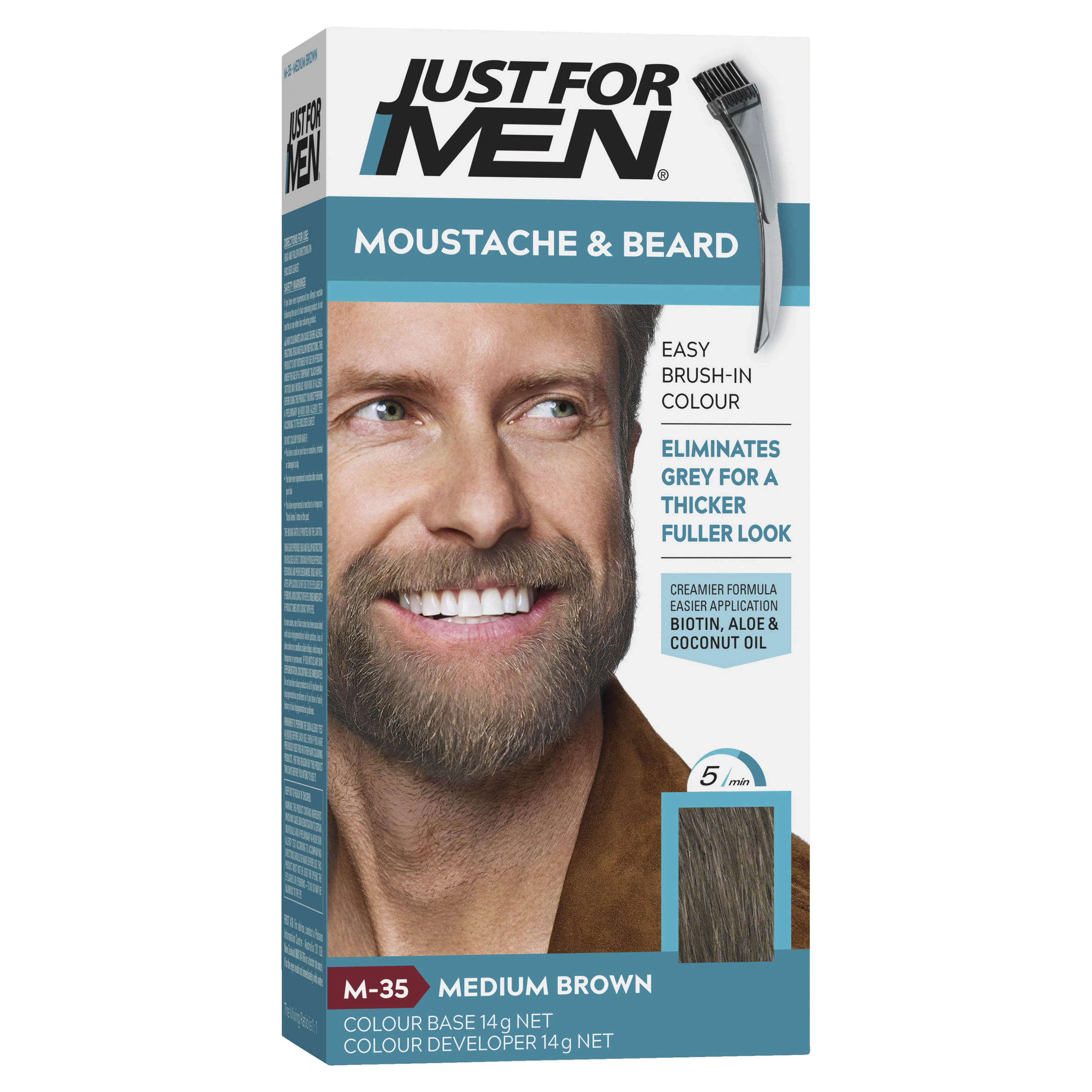JUST FOR MEN MOUSTACHE & BEARD MED BROWN
