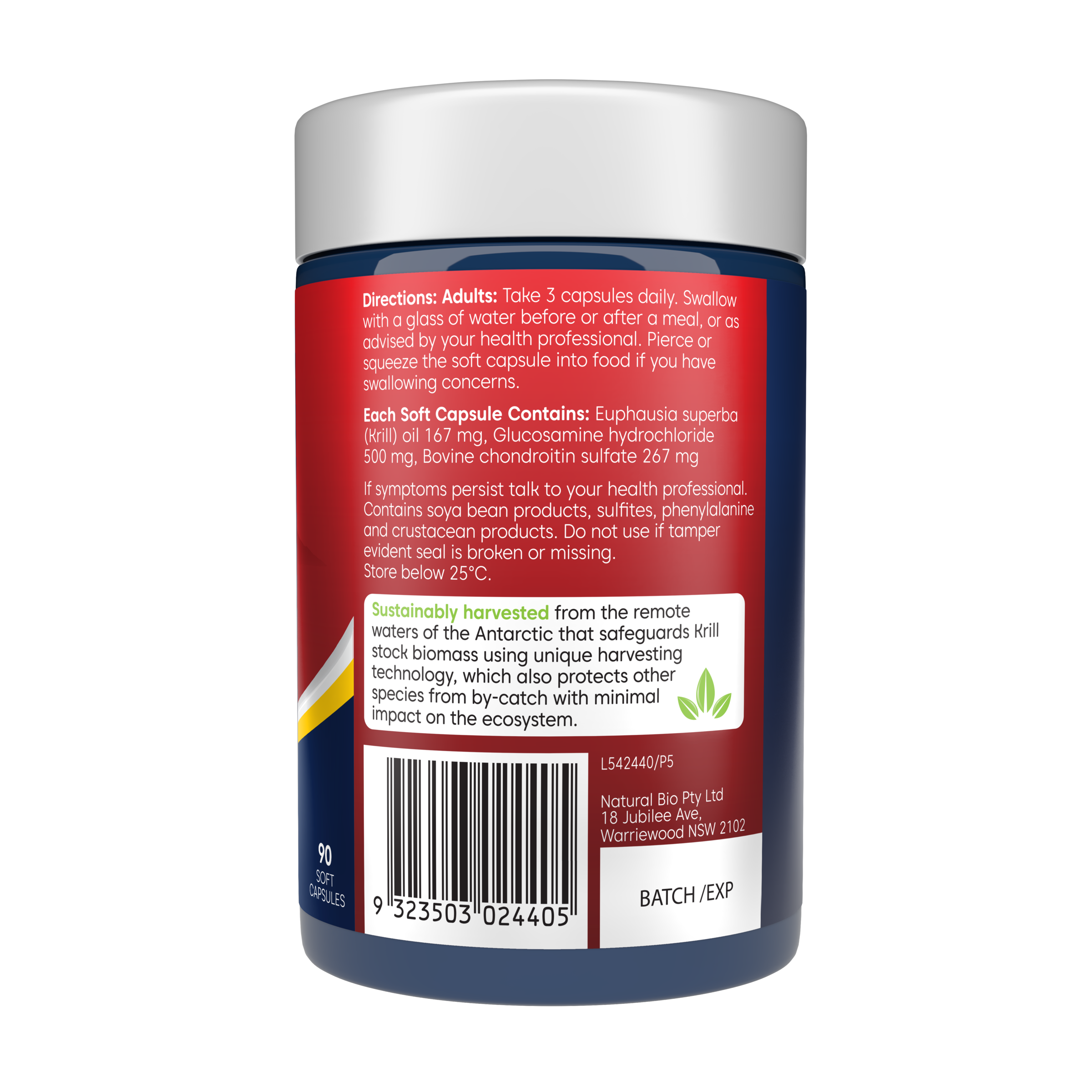 BIOGLAN RED KRILL OIL JOINT PLUS 90 CAPSULES - Image 3
