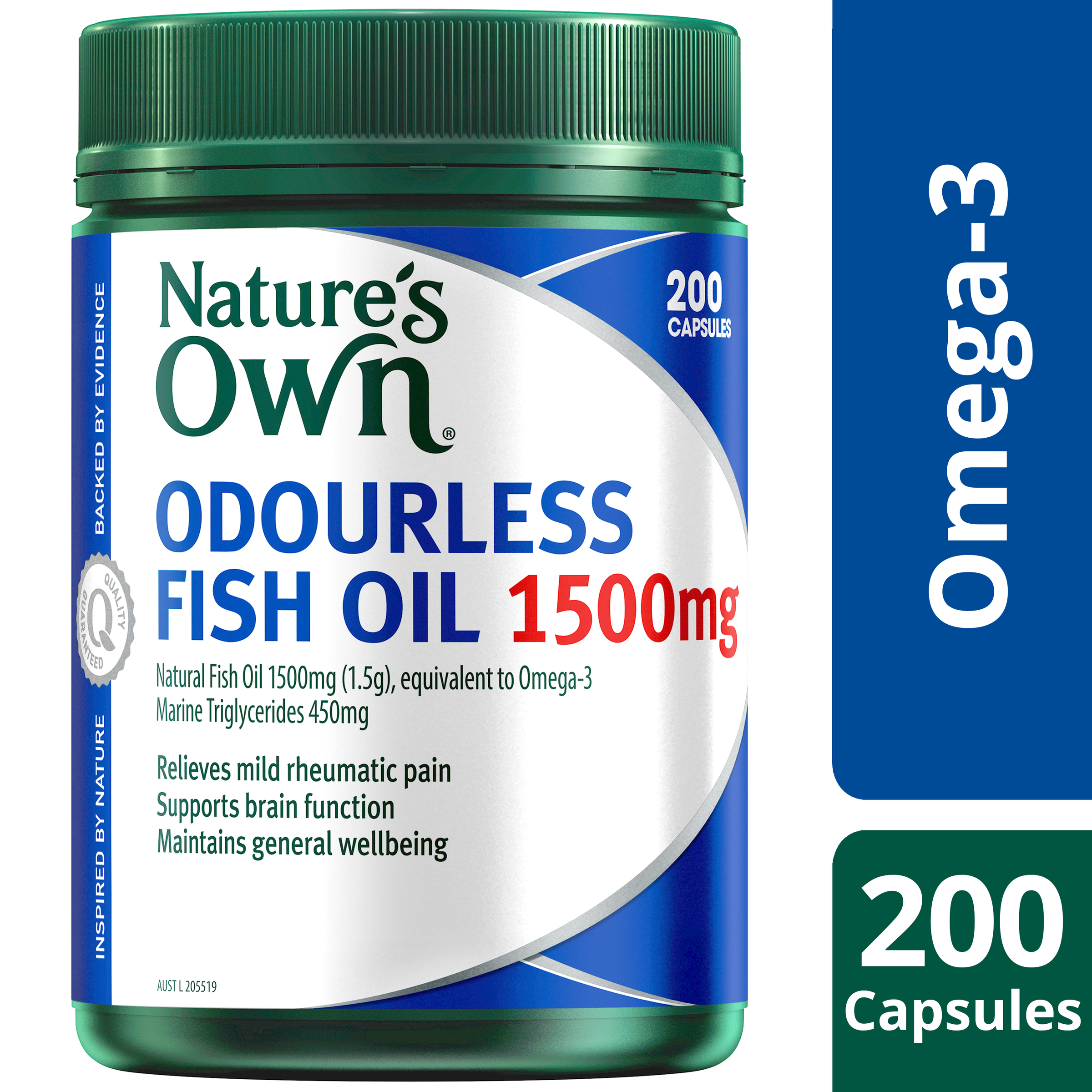 NATURES OWN ODOURLESS FISH OIL 1500MG 200 CAPSULES - Image 10