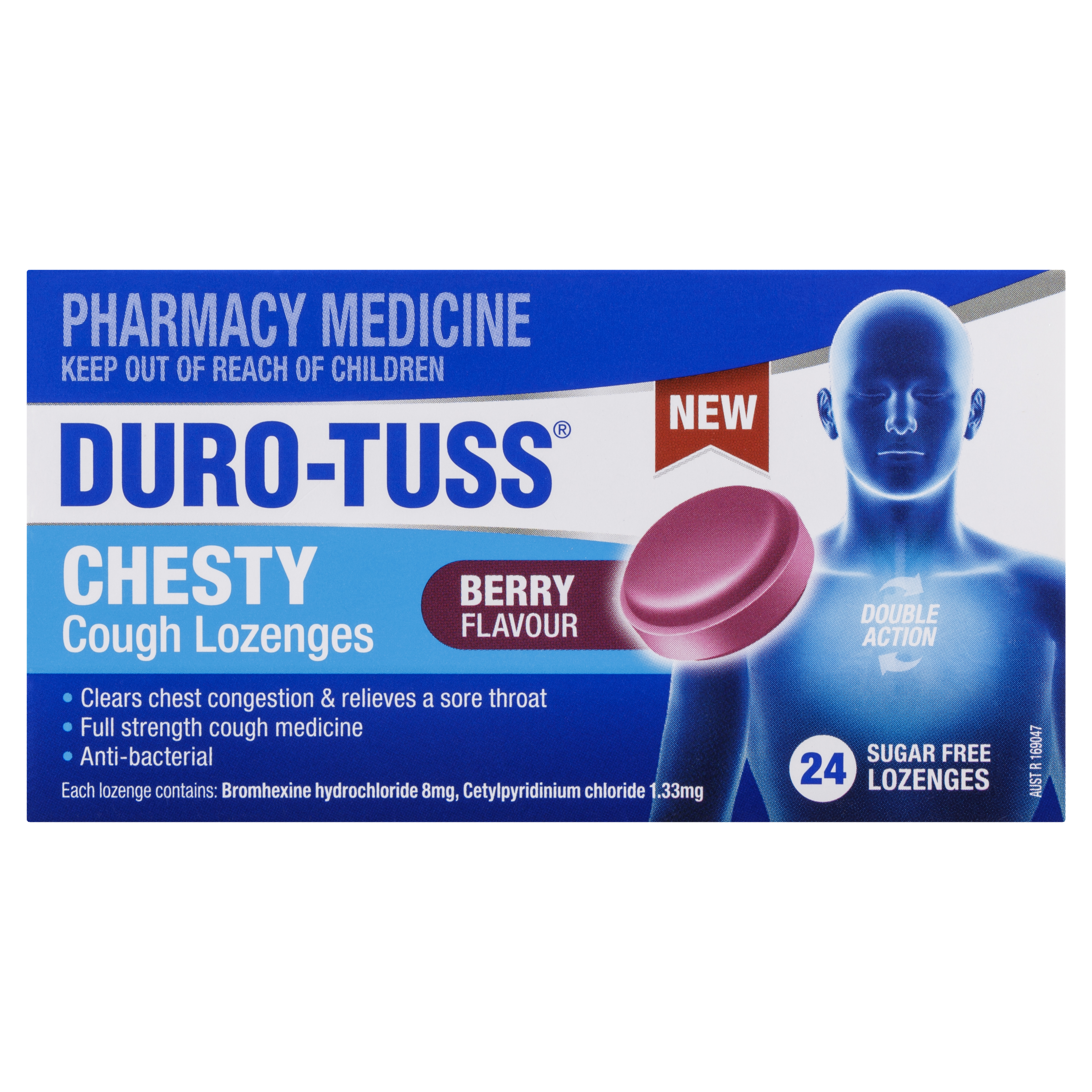 DURO-TUSS CHESTY COUGH BERRY SUGAR FREE 24 LOZENGES - Image 2