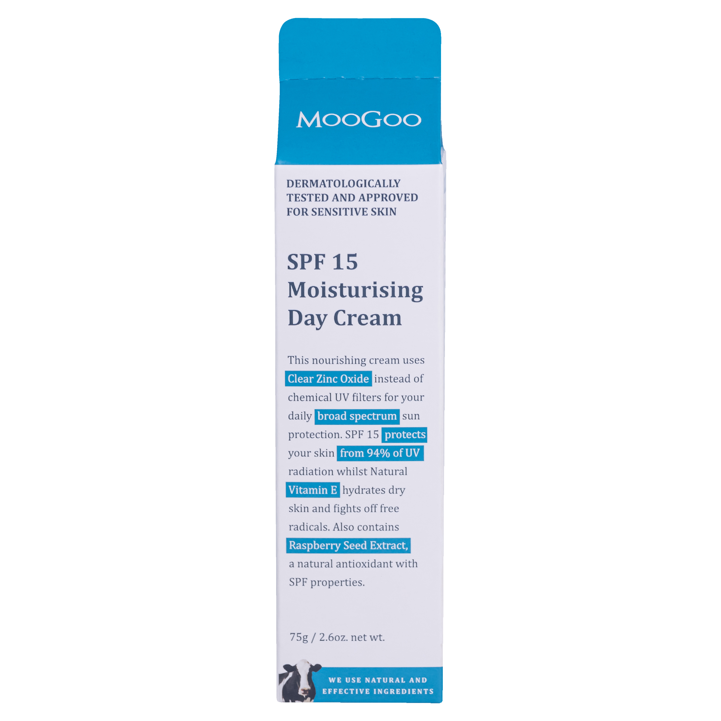 MOOGOO MOISTURISING SPF15 DAY CREAM 75G
