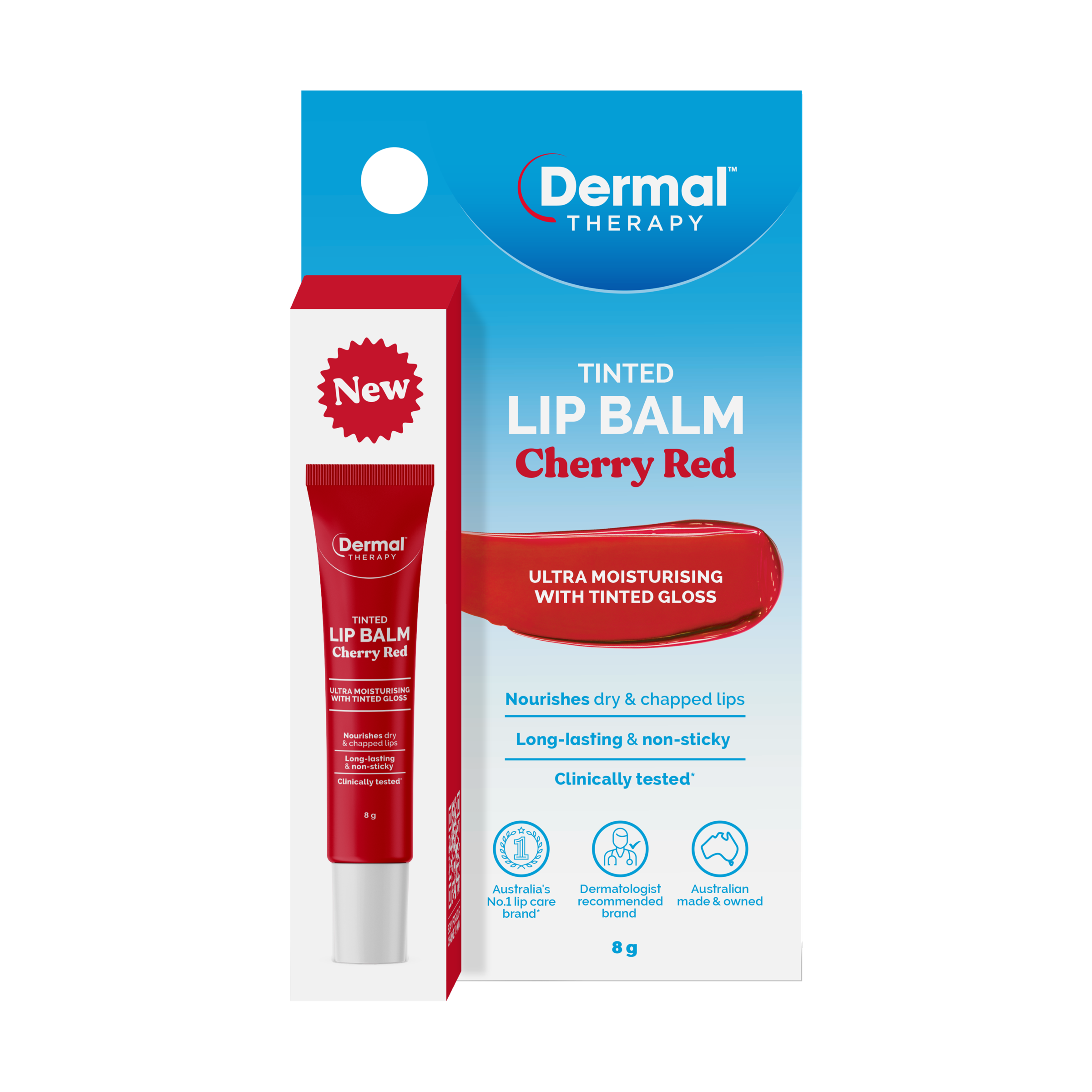 DERMAL THERAPY TINTED LIP BALM CHERRY RED 8G