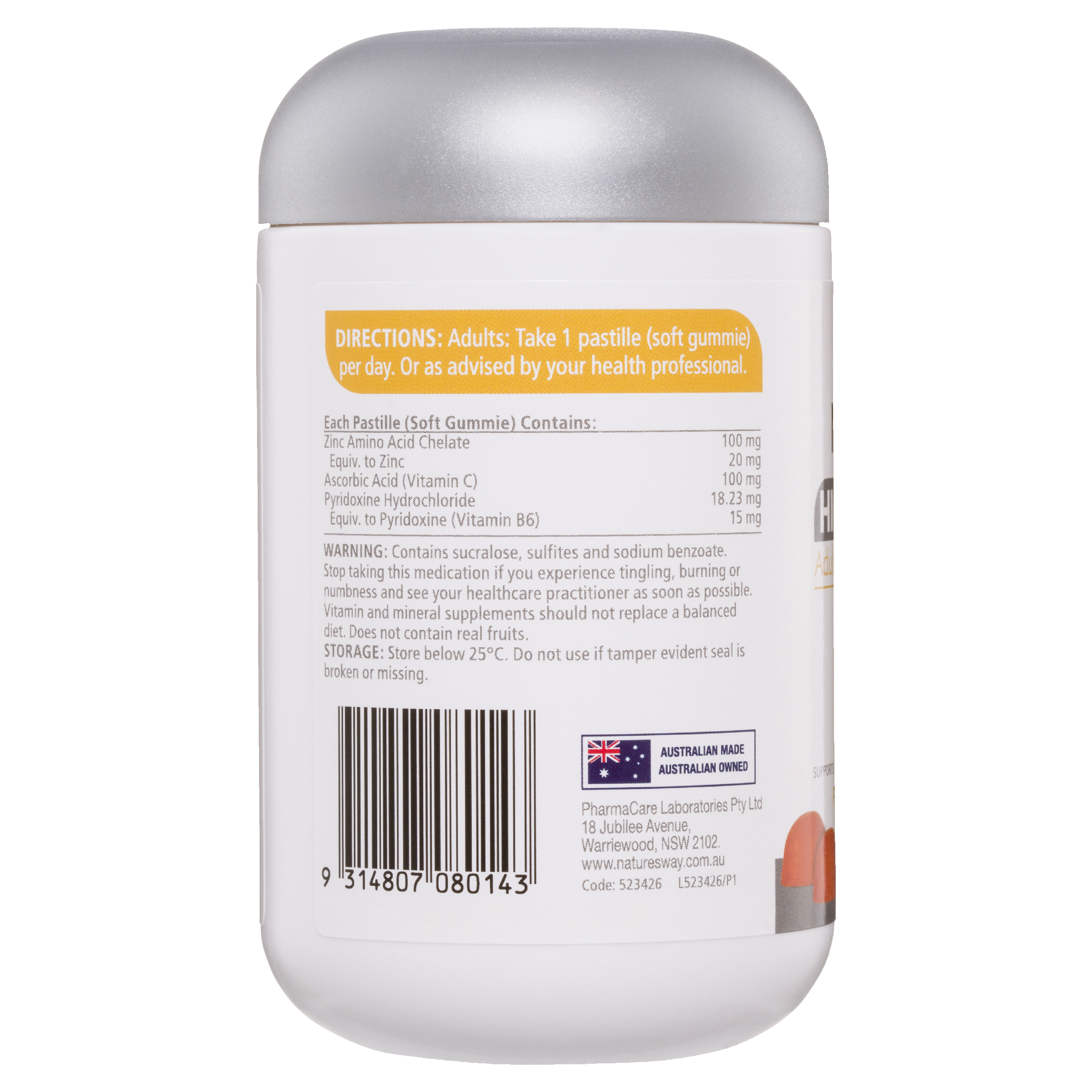 NATURES WAY HIGH STRENGTH ZINC + GUMMIES 60 - Image 4