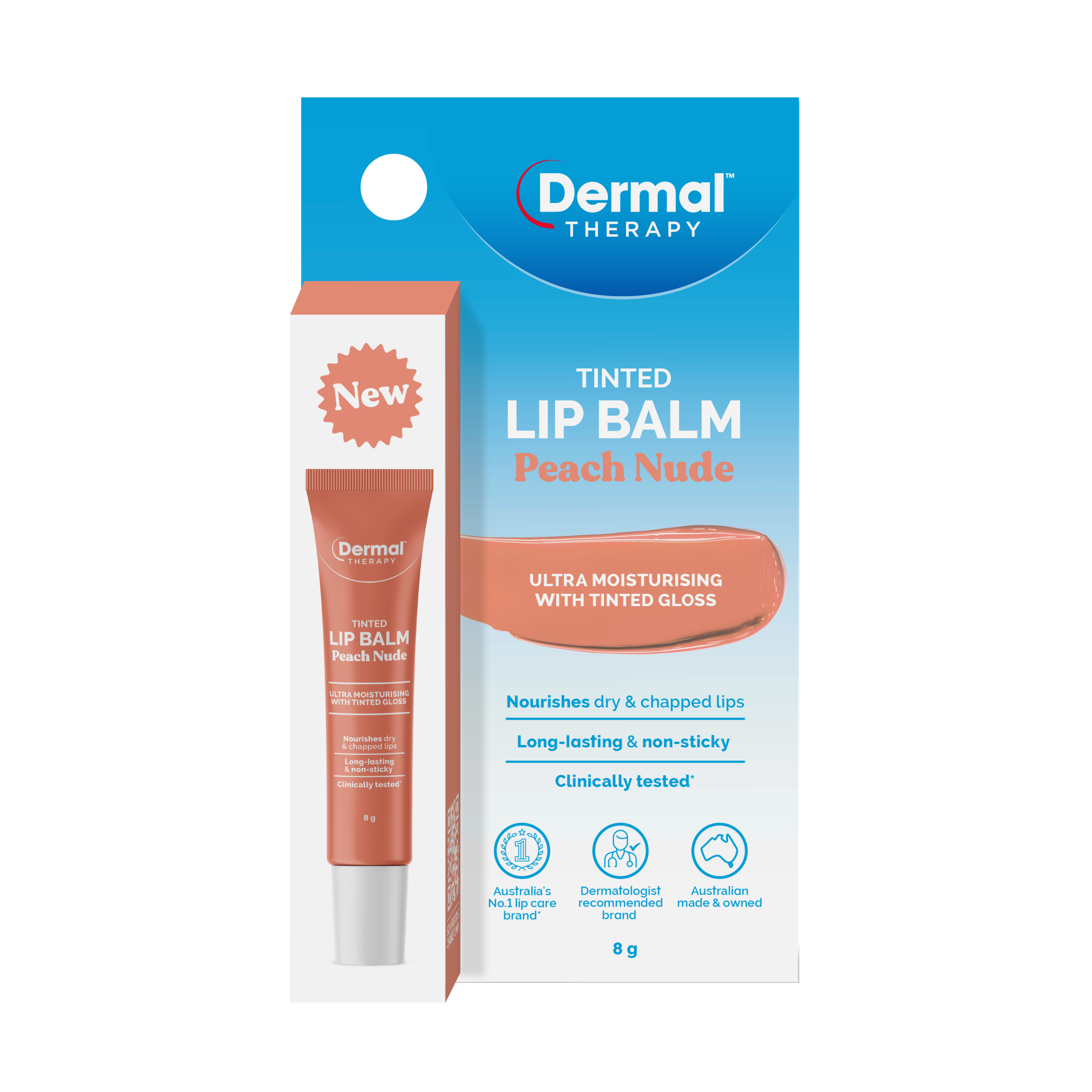 DERMAL THERAPY TINTED LIP BALM PEACH NUDE 8G