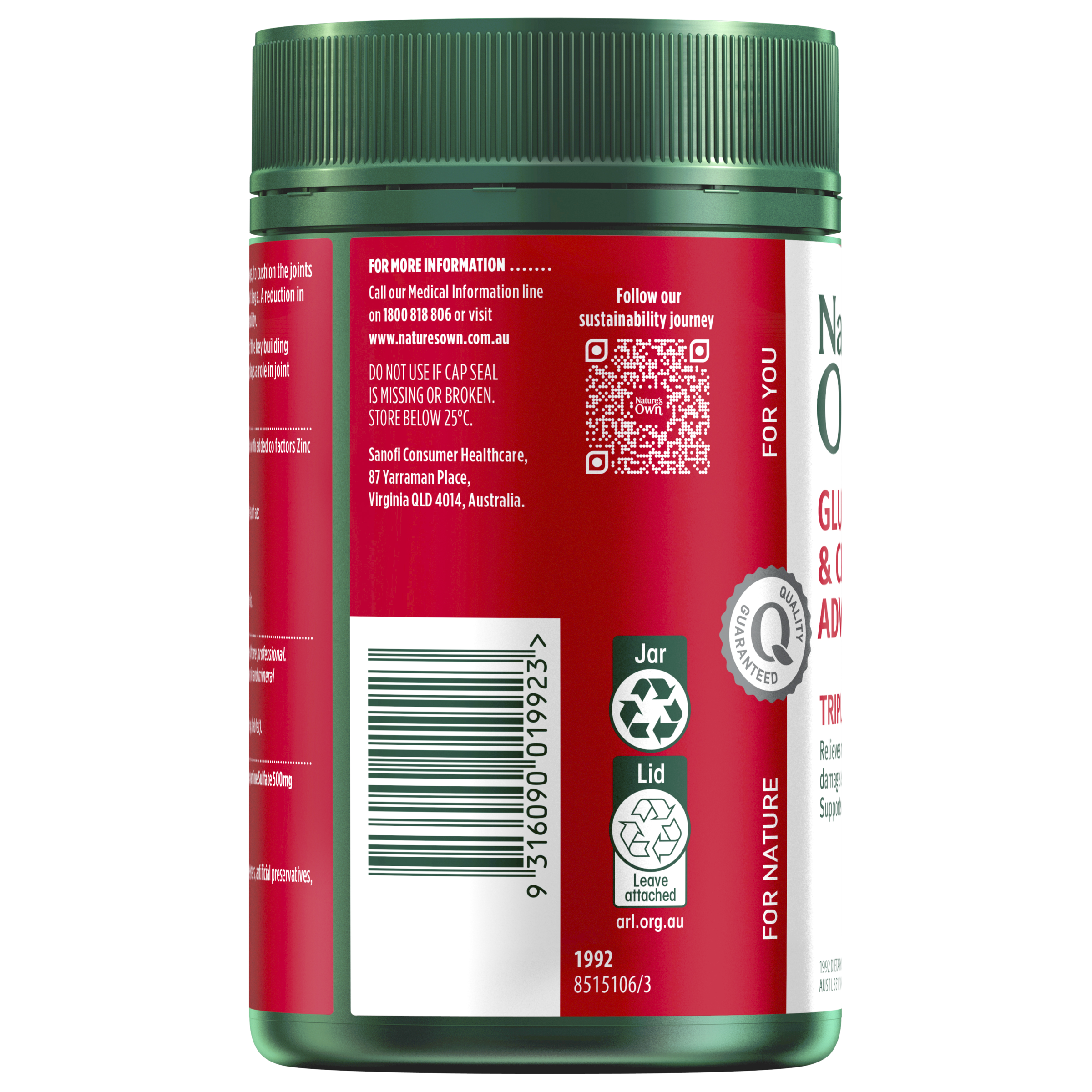 NATURES OWN GLUCOSAMINE SULFATE & CHONDROITIN ADVANCED TABLET - Image 2
