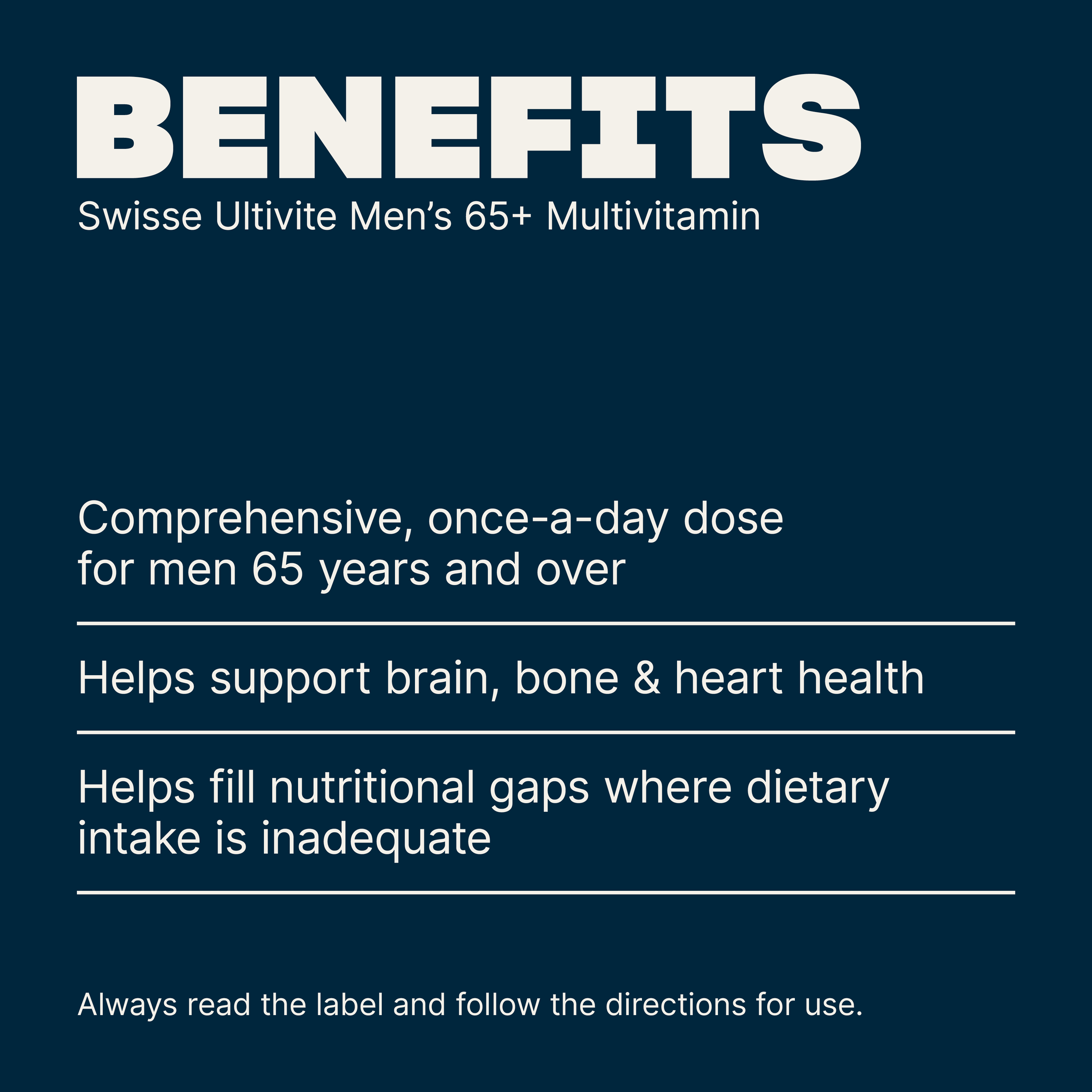SWISSE ULTIVITE MEN 65+ TABLETS 60 - Image 3