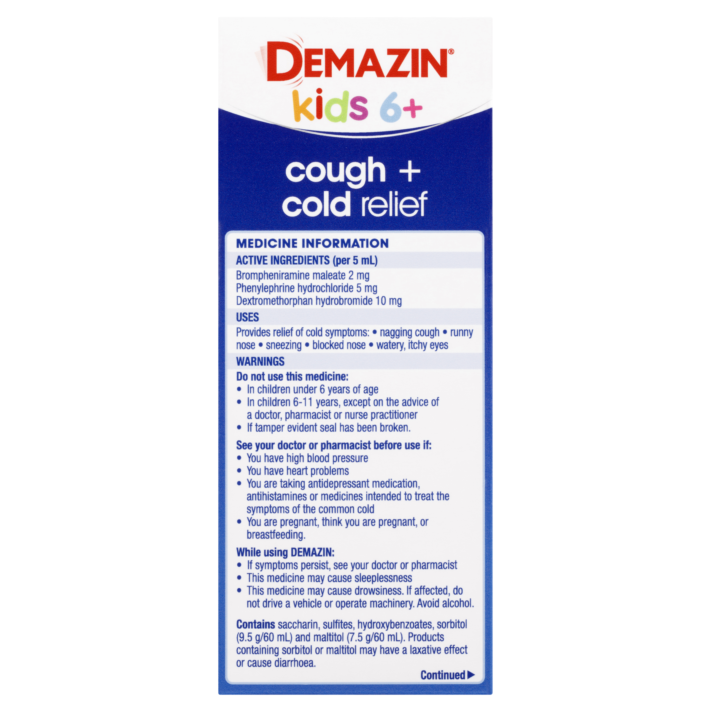 DEMAZIN COUGH & COLD RELIEF COLOUR FREE 200ML - Image 6