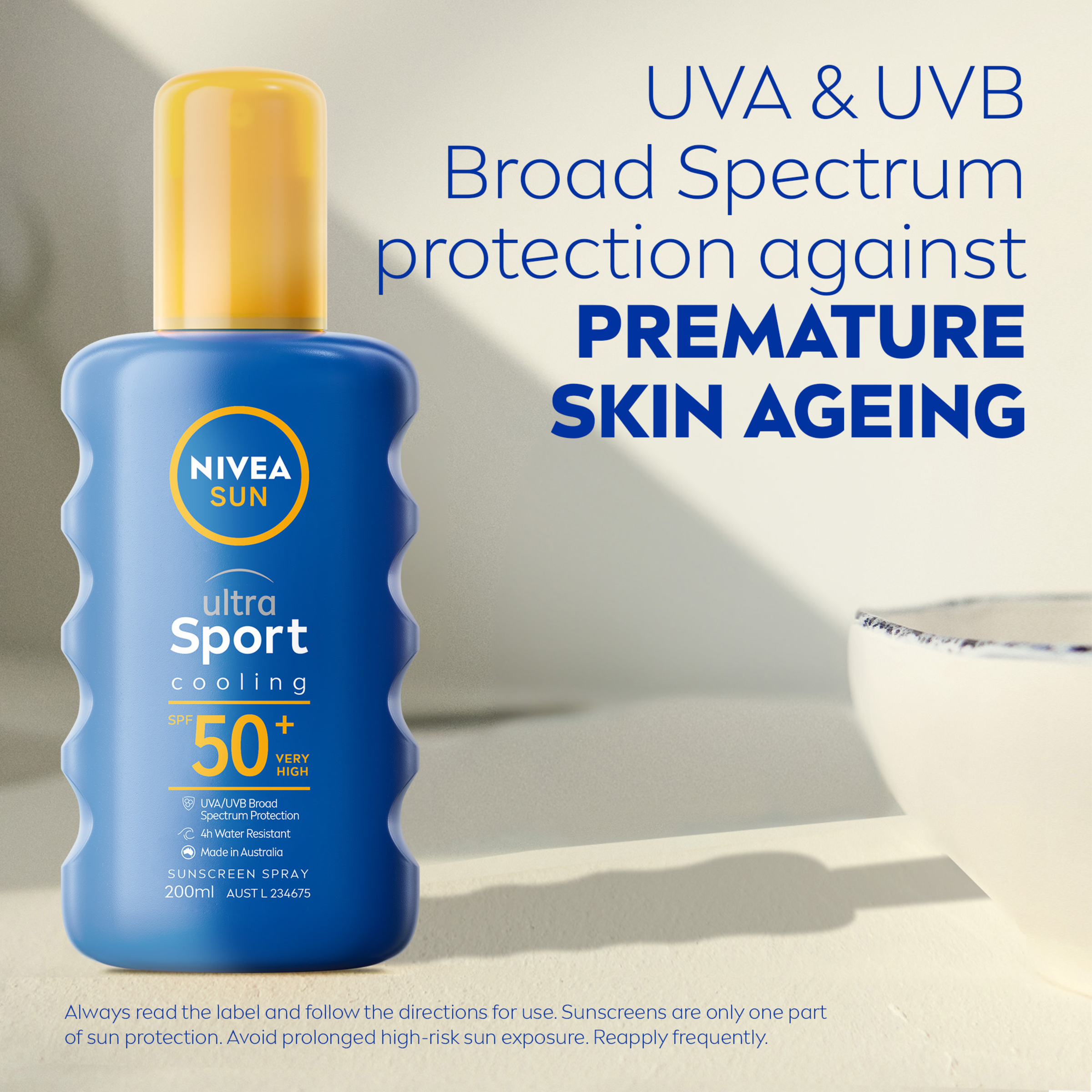 NIVEA ULTRA SPORT SUNSCREEN SPRAY SPF50+ 200ML - Image 3